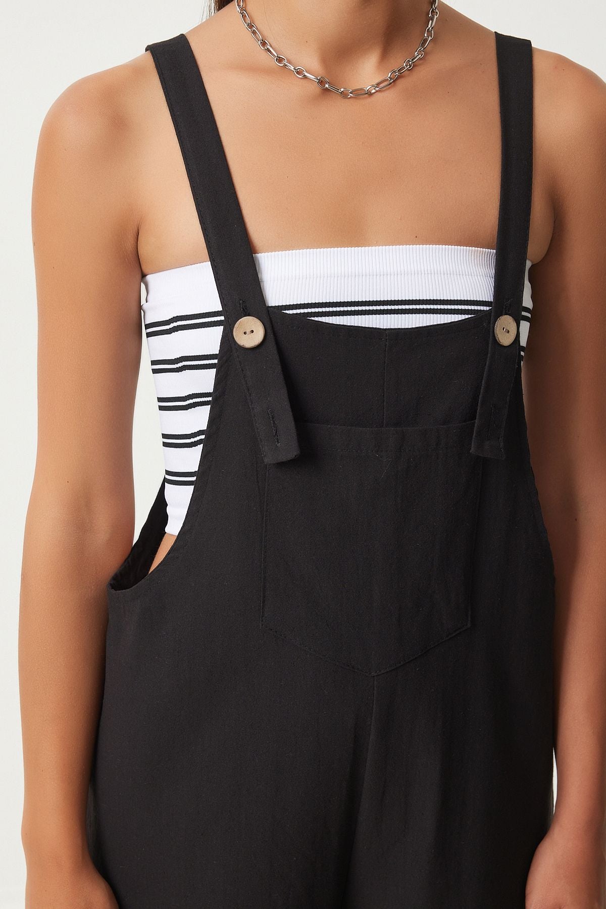 Female black strap thin gabardin summer gardener tulum ky00011