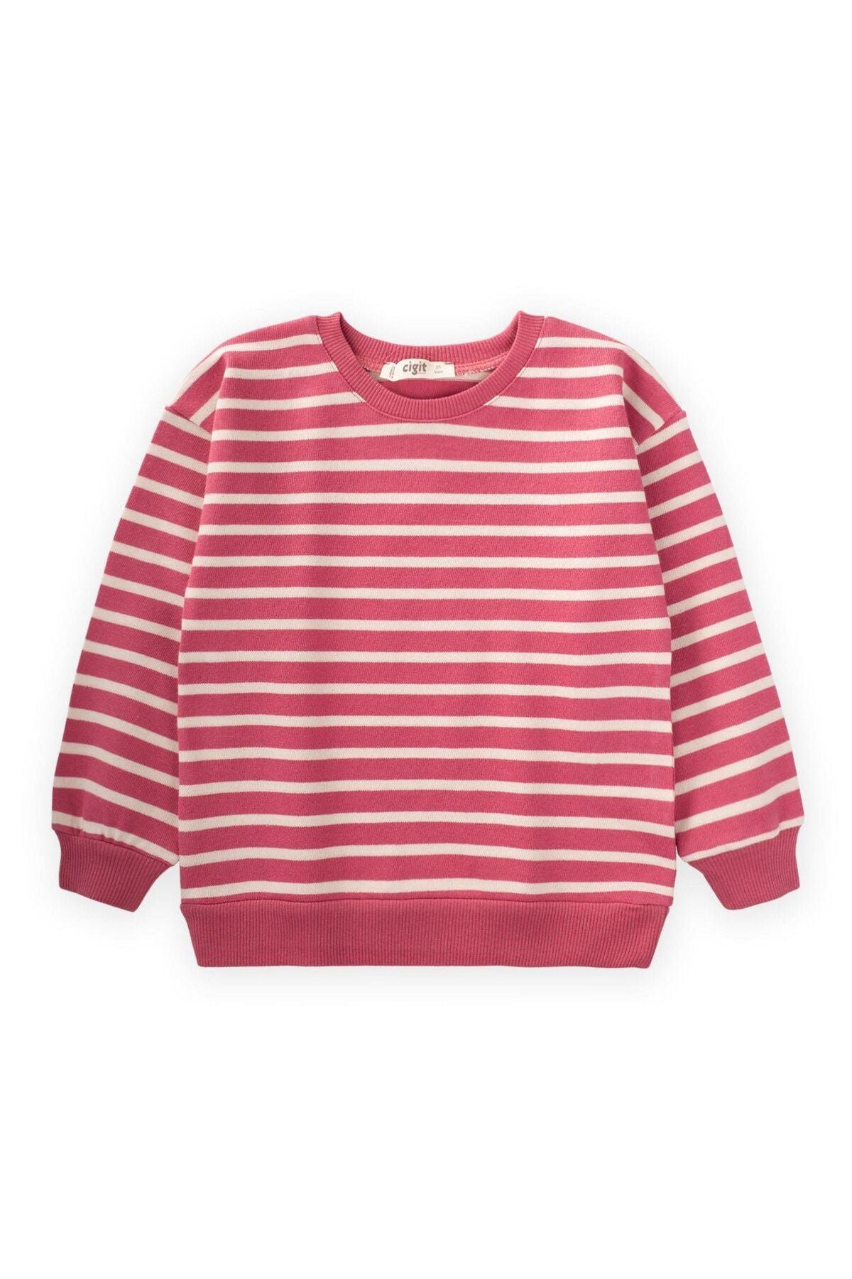 Striped knitwear sweatshirt 2-14 age fuchsia