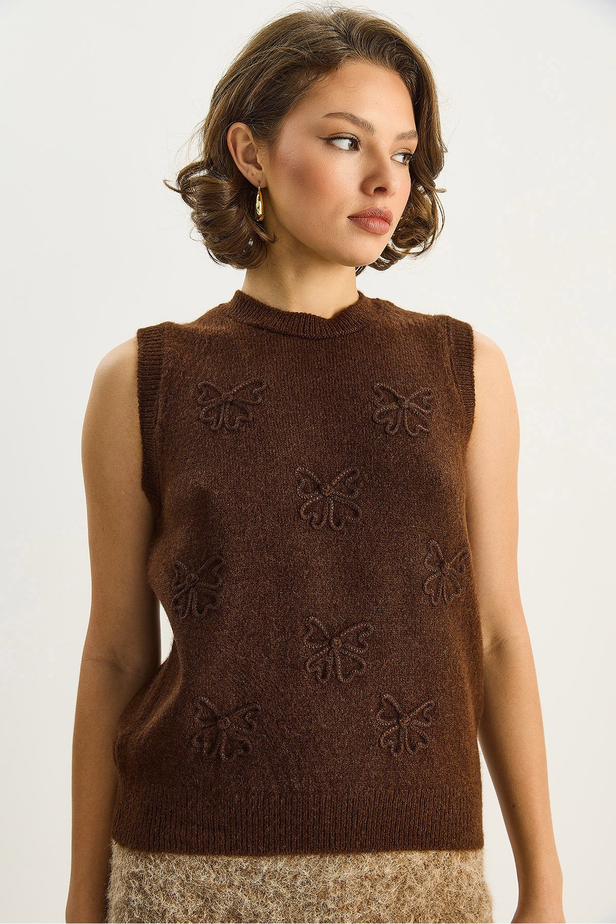 Women's Süzene Sprinkle Bow Embroidered Knitwear Sweater 2440 60283723