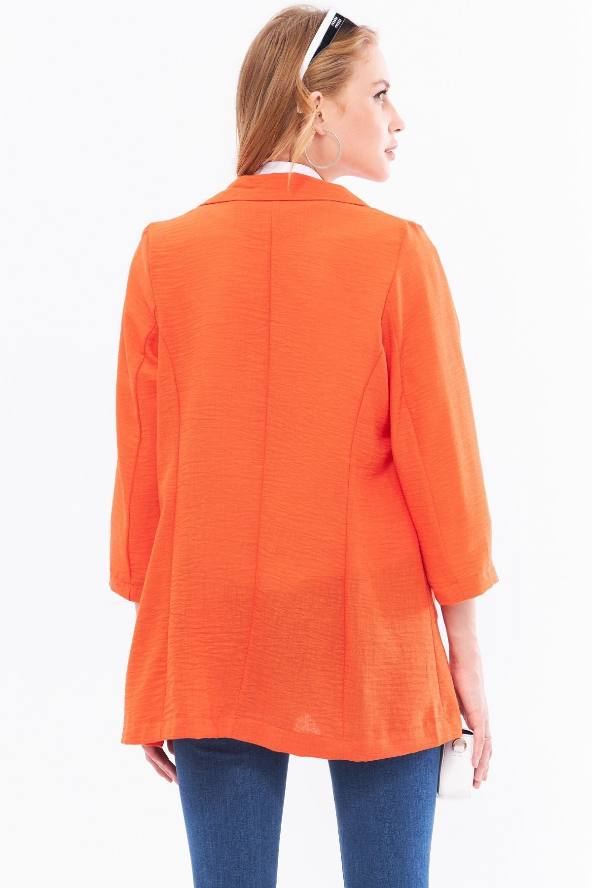 Female Oranj Linen-Looking Pocket Oversize Jacket ARM-24Y001065
