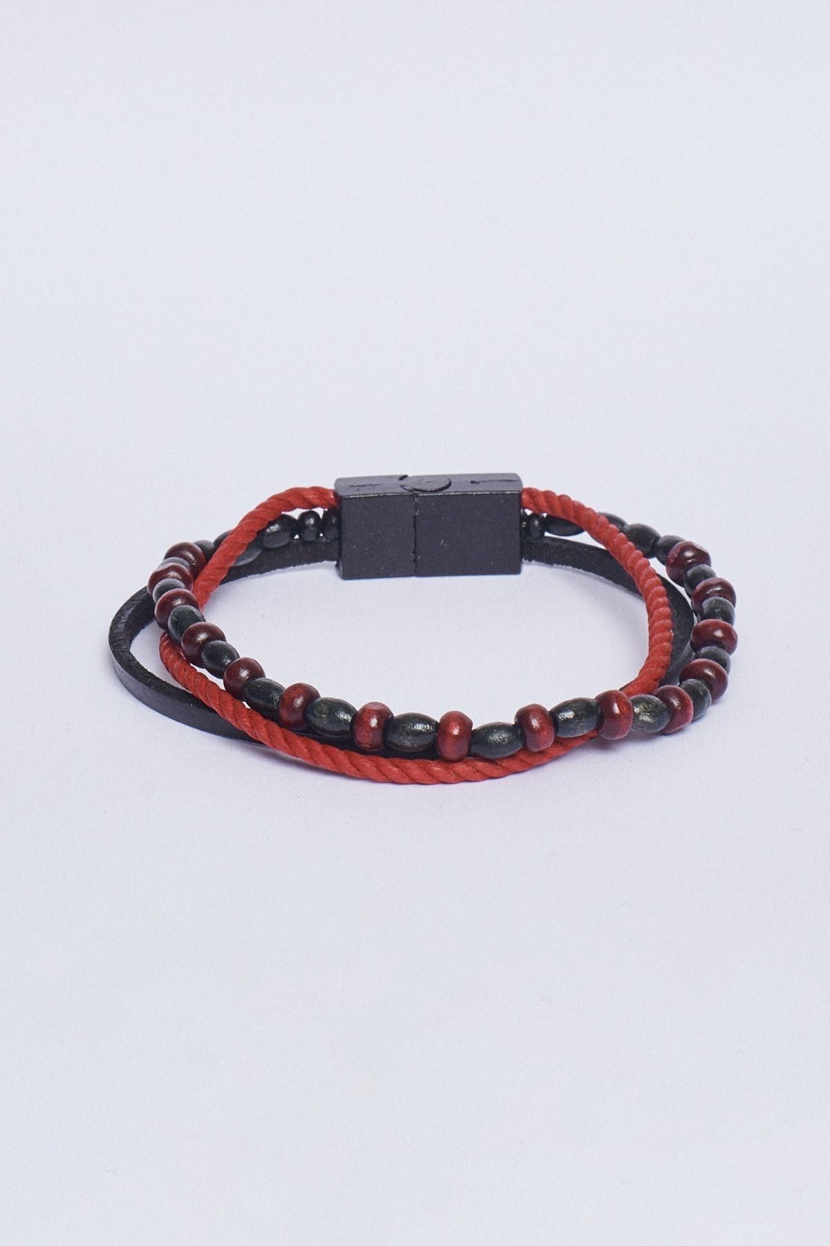 Men's Coffee Red 100 %Genuine Leather Bracelet