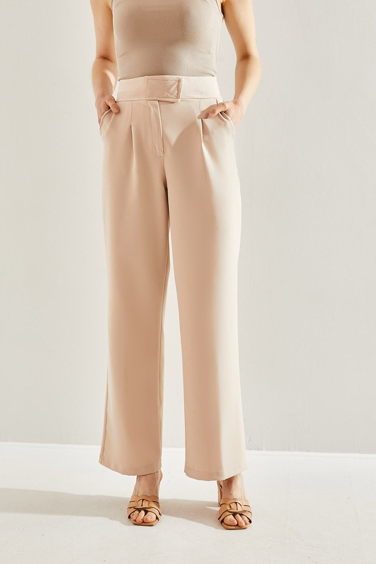 Female Double Fabric Call High Waist Palazzo Pants 60221010