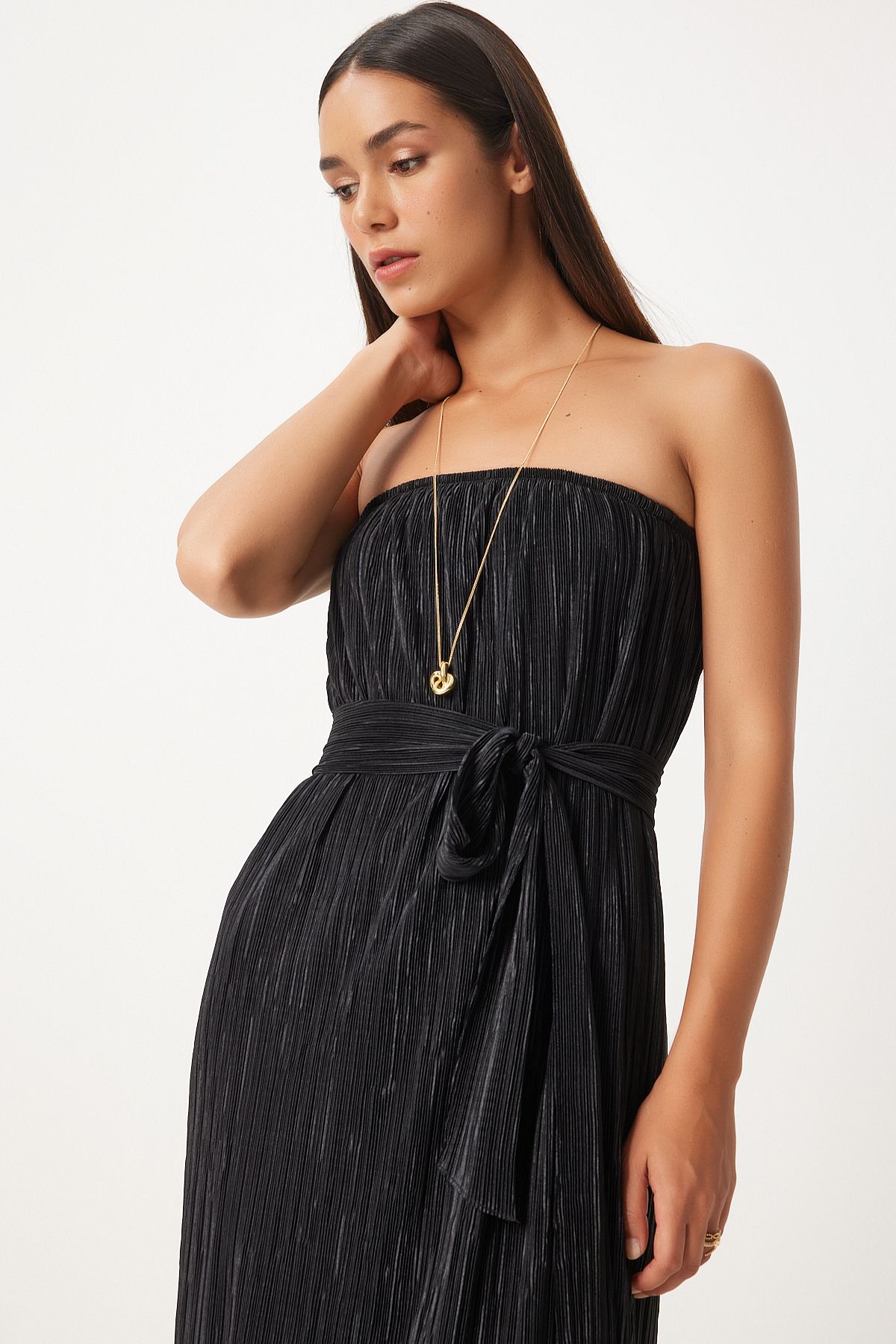 WOMEN'S BLACK STRAPLEZ BUDGED BELIEF FAT FLİSE FN03237