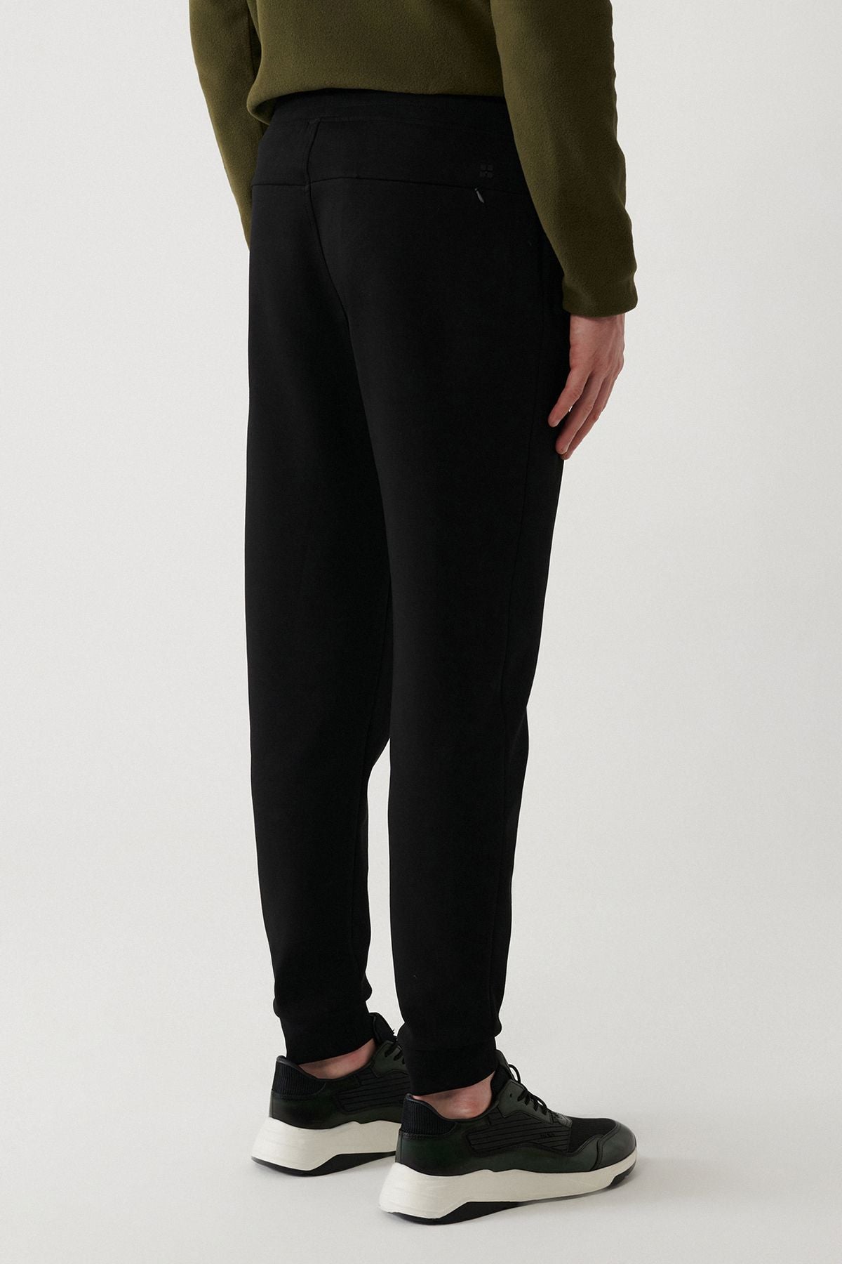 Men's black flexible interlok fabric rubber tracksuit six B003400