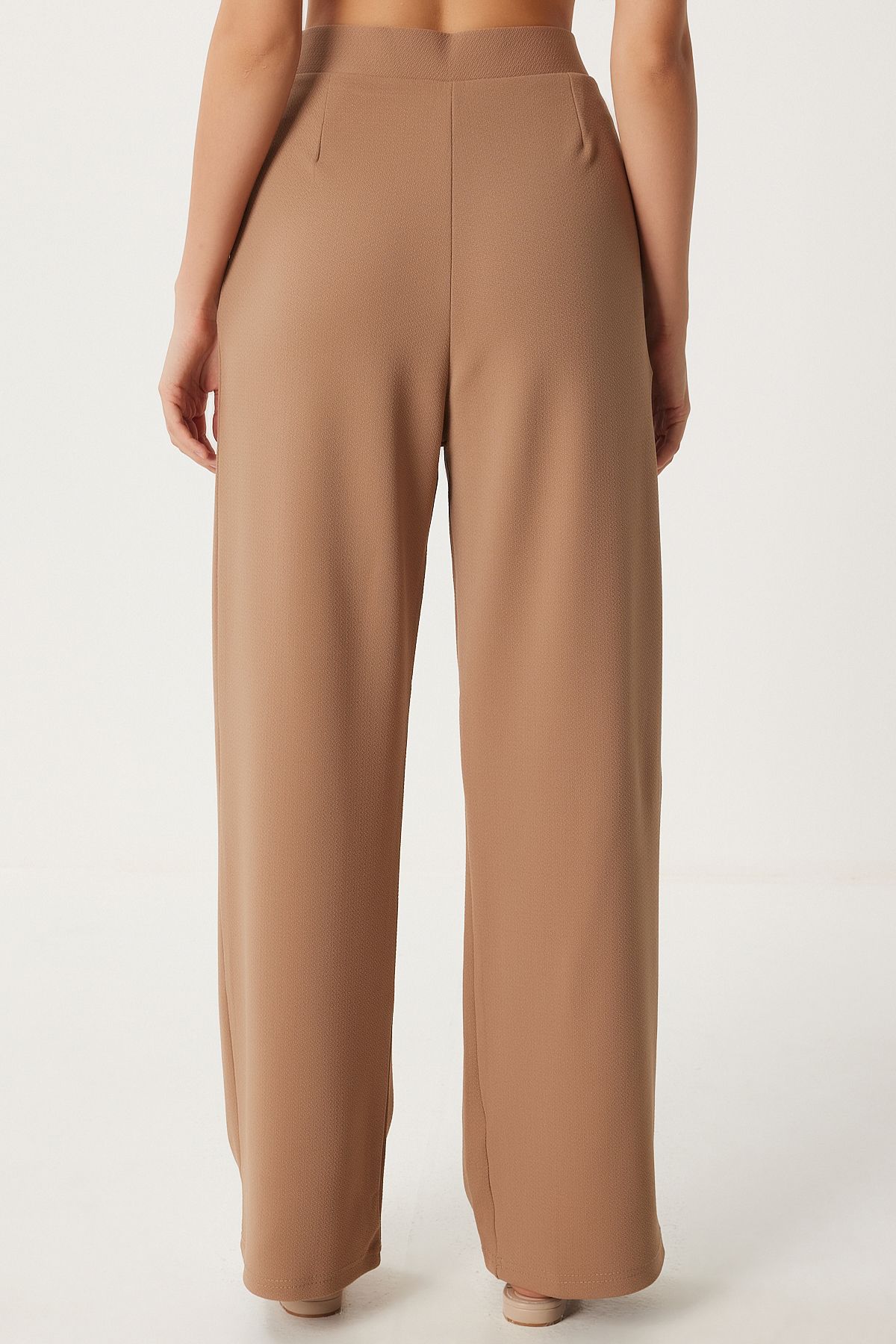 Female Biscuit Lycra Comfortable Palazzo Knitting Pants RV00175
