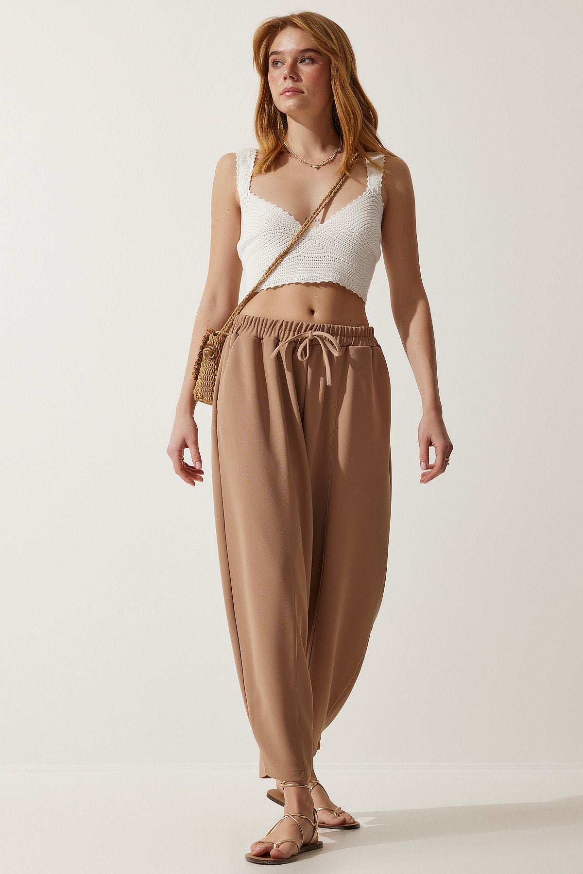 Women's Cream Seasonal Comfortable Shalwar Pants OH00054