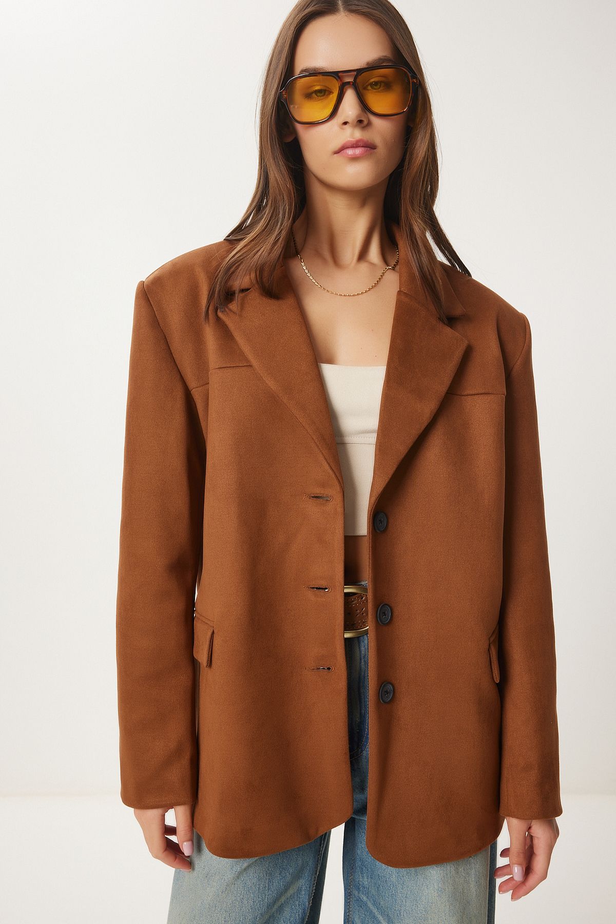 Woman Taba Premium Suede Blazer Jacket FN03443