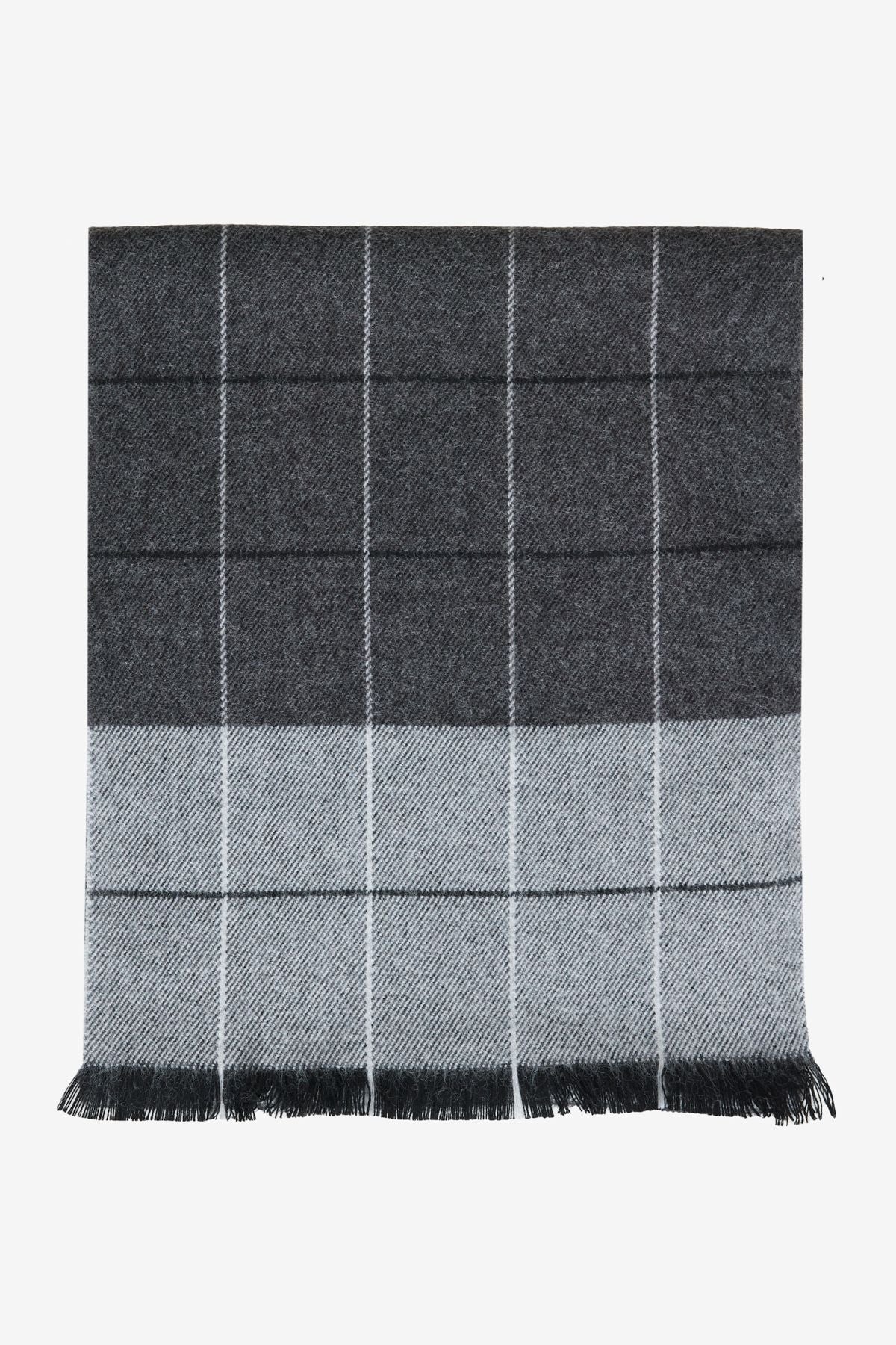 Men's gray-black patterned knitwear scarf