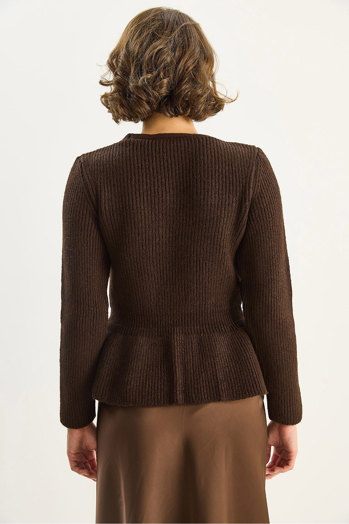 Women's 3-Button, Waist-Fit, Pleated Cardigan TH251065 60283715