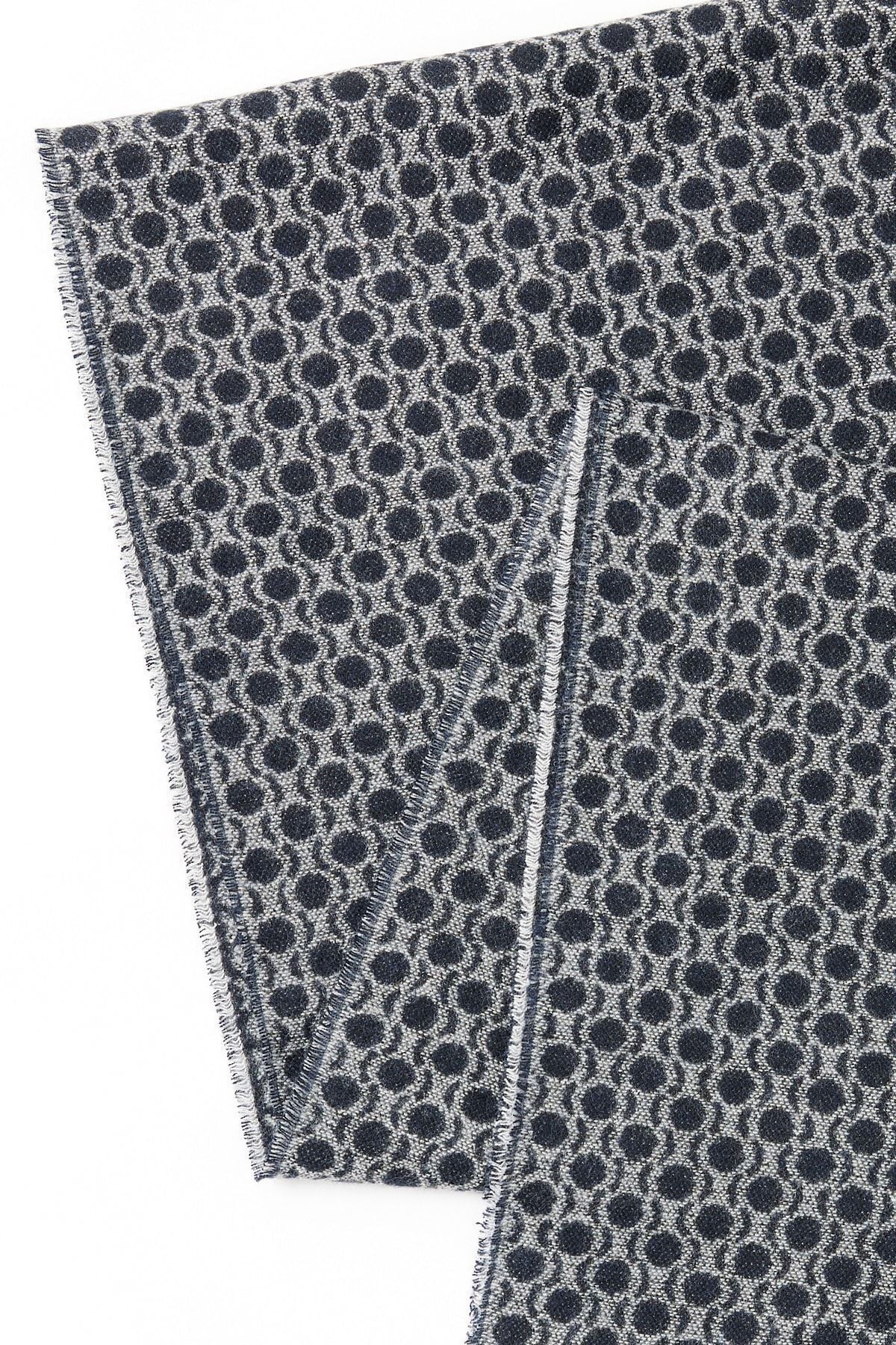 Men's gray-blue-patterned weft