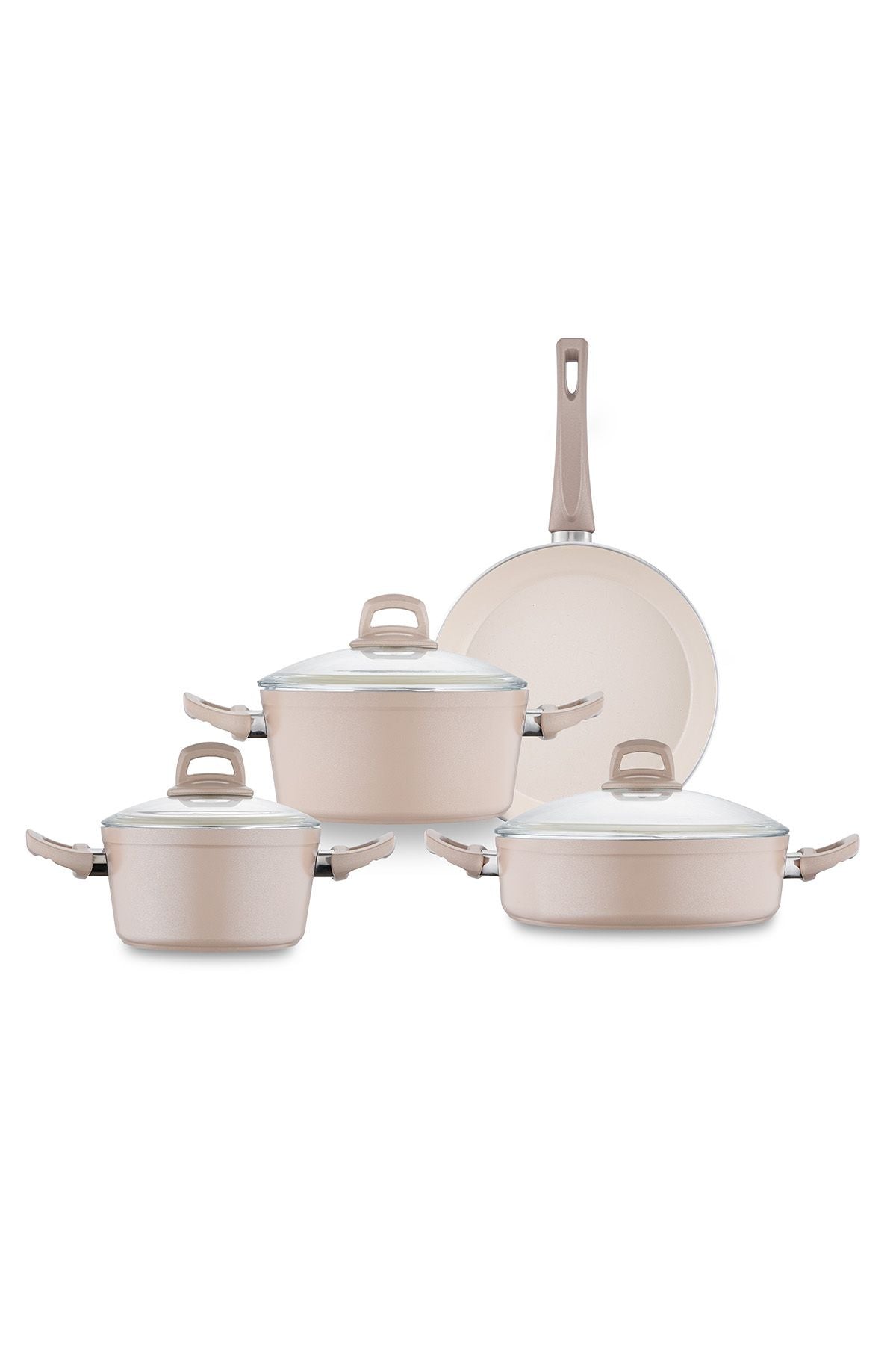 Crystal 7 Piece Cookware Set Rosegold