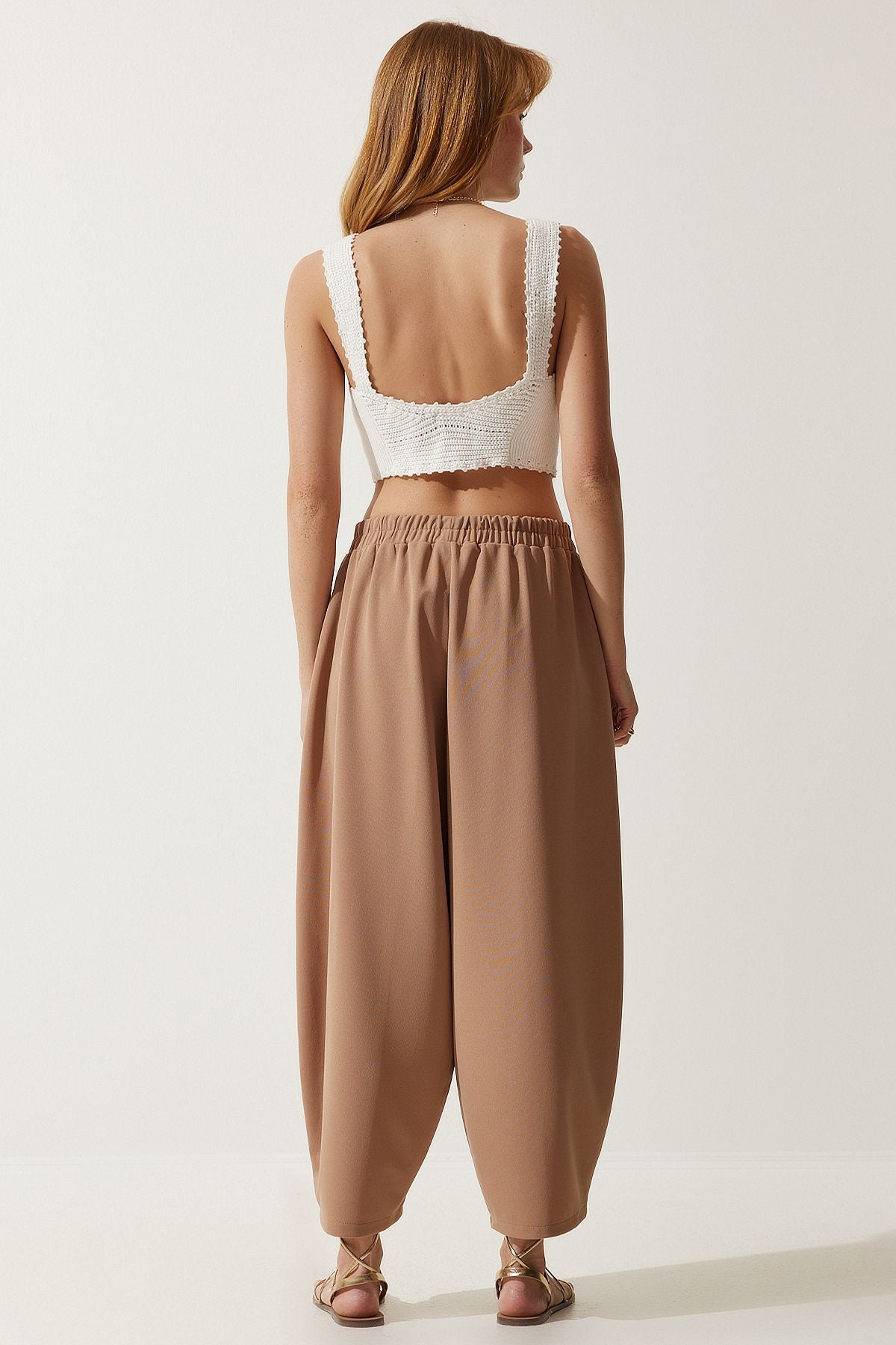 Women's Cream Seasonal Comfortable Shalwar Pants OH00054
