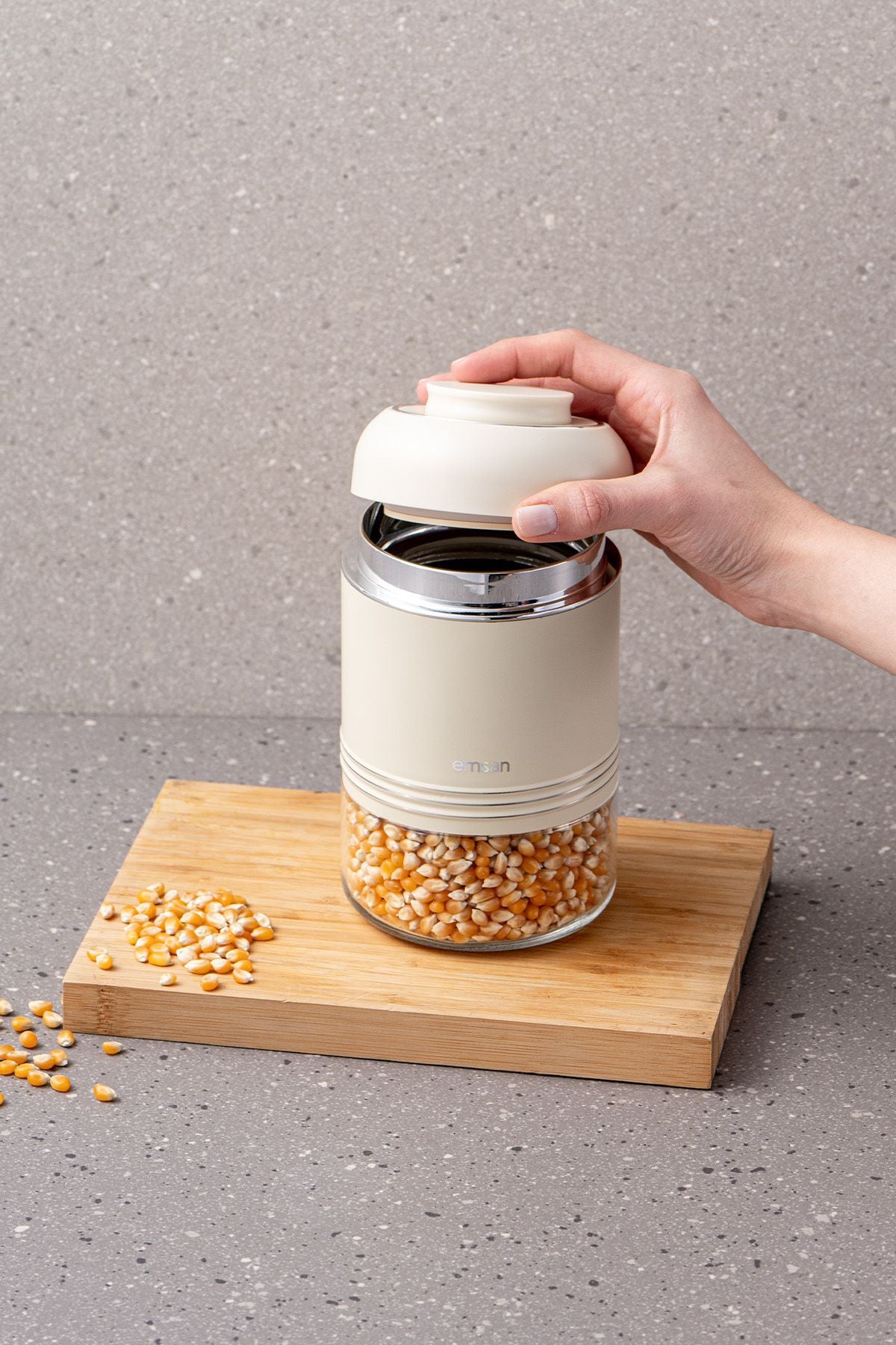 Moko 650 ml storage jar ecru