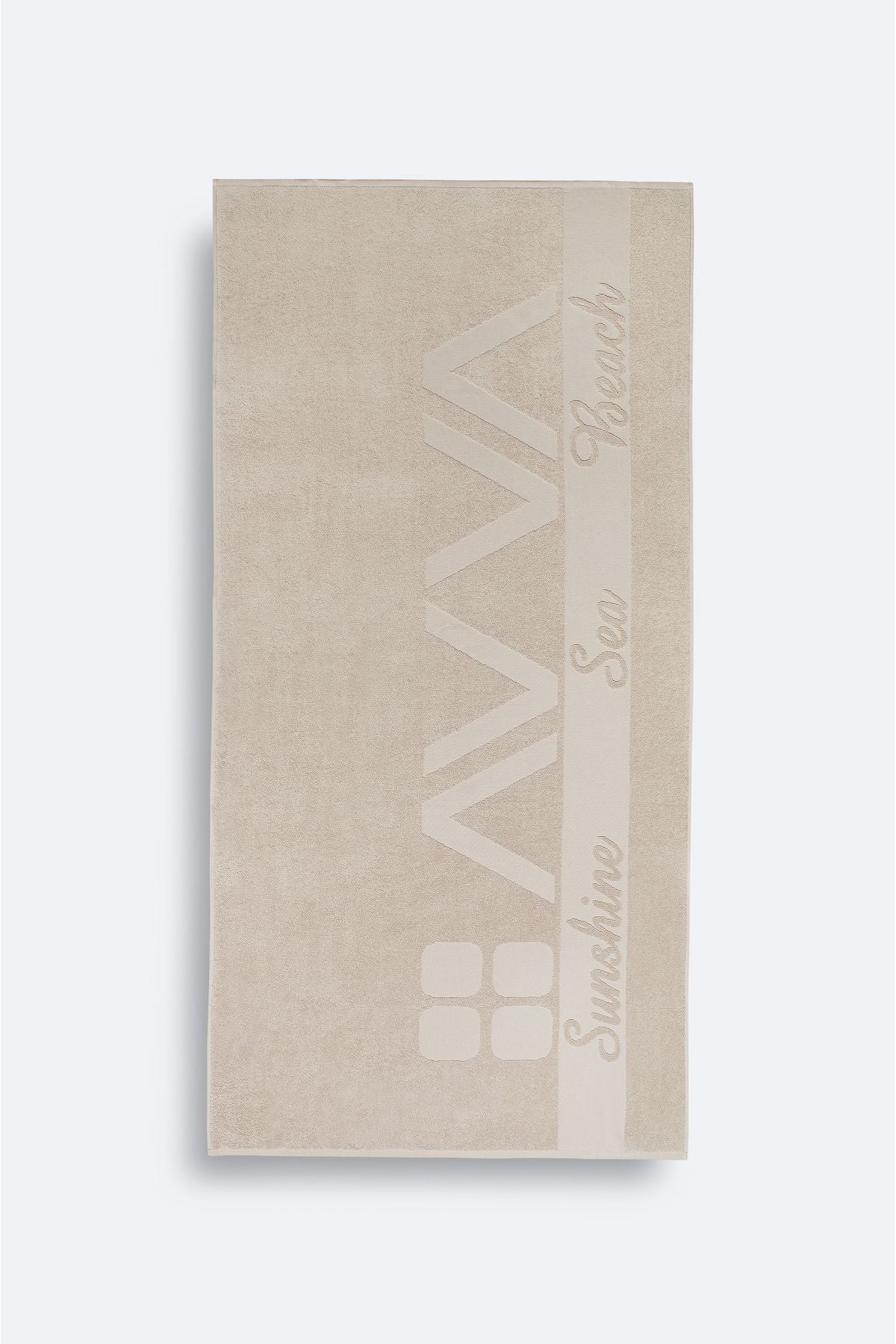 Men's Beige 100 %Cotton Soft High Water Absorption Beach Towel A41y8204