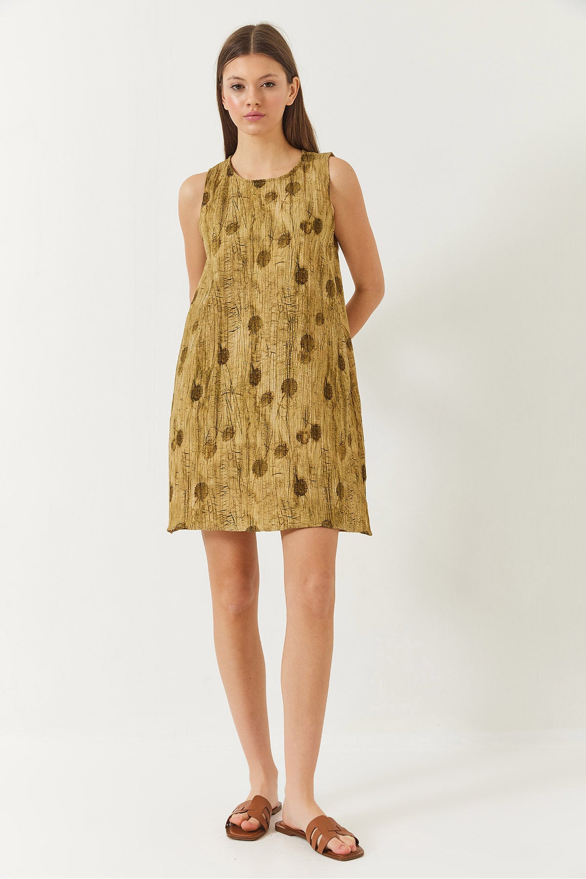 Women's A-Line Pocket Detailed Printed Dress 70306 60271062