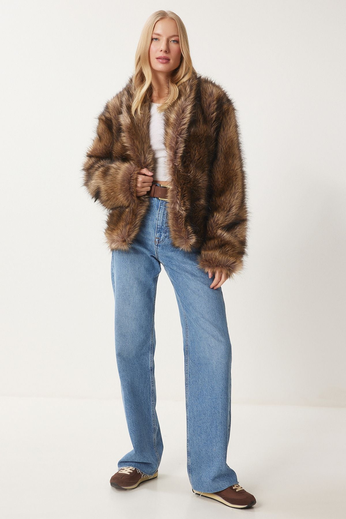 Female Mink Shawl Yaka Artificial Fur Jacket FN03394