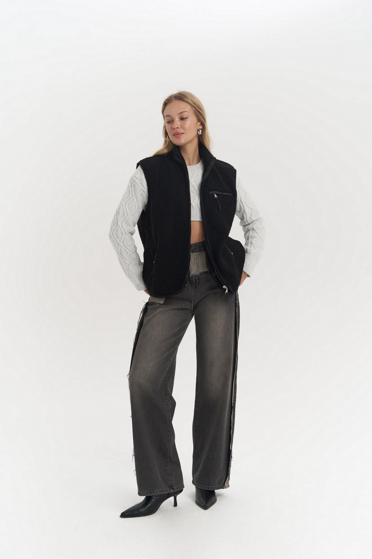 Alberg black shabby Teddy Vest