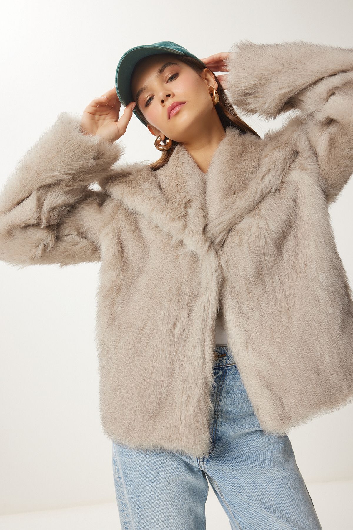 Female Mink Shawl Yaka Primer Artificial Fur Jacket UL00048