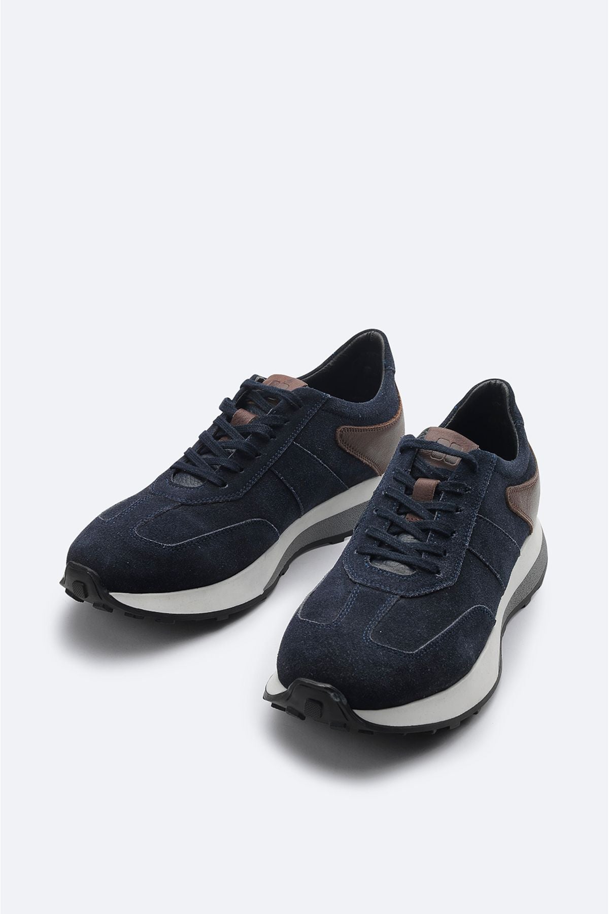 Men's Navy Blue 100 %Leather Parts Flexible Base Casual Shoes A31y8002