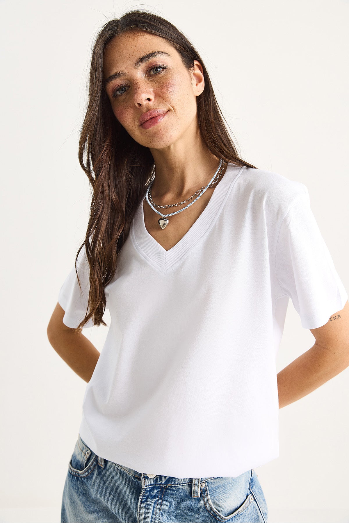 Women's 100% Organic Cotton Deep V-Neck Comfort Fit T-Shirt 60602066