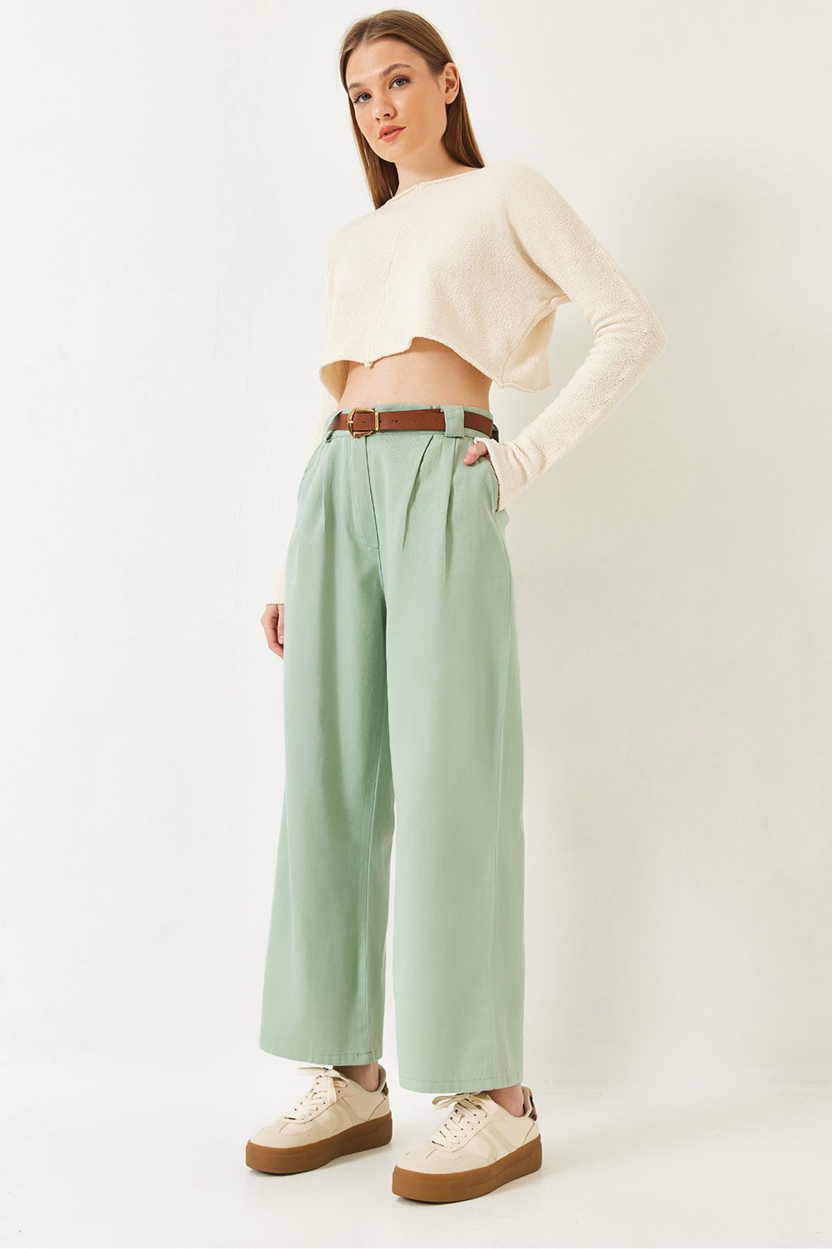 Female Better Thick Bridge Gabardin Trousers 3933 60251320