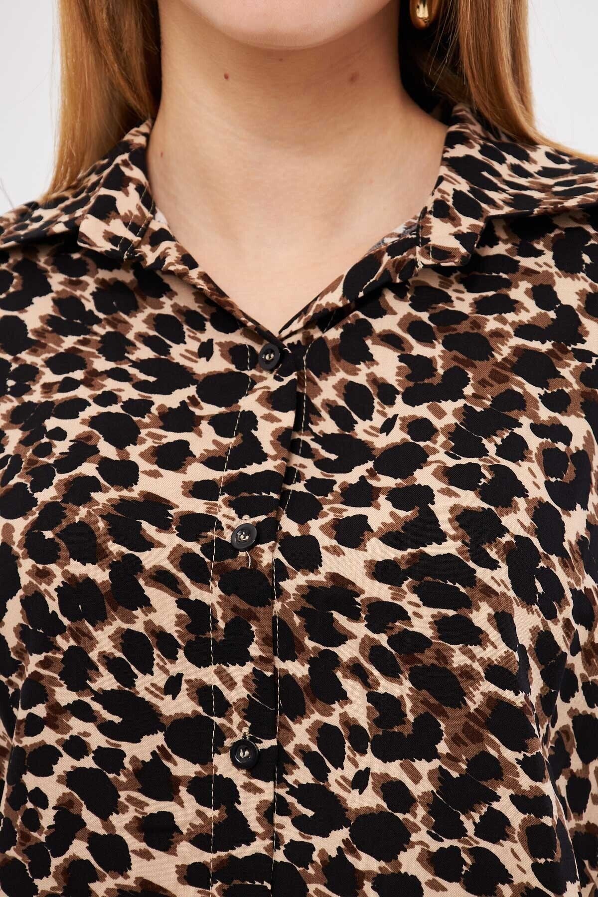 Female mink patterned long arm shirt ARM-25K001040