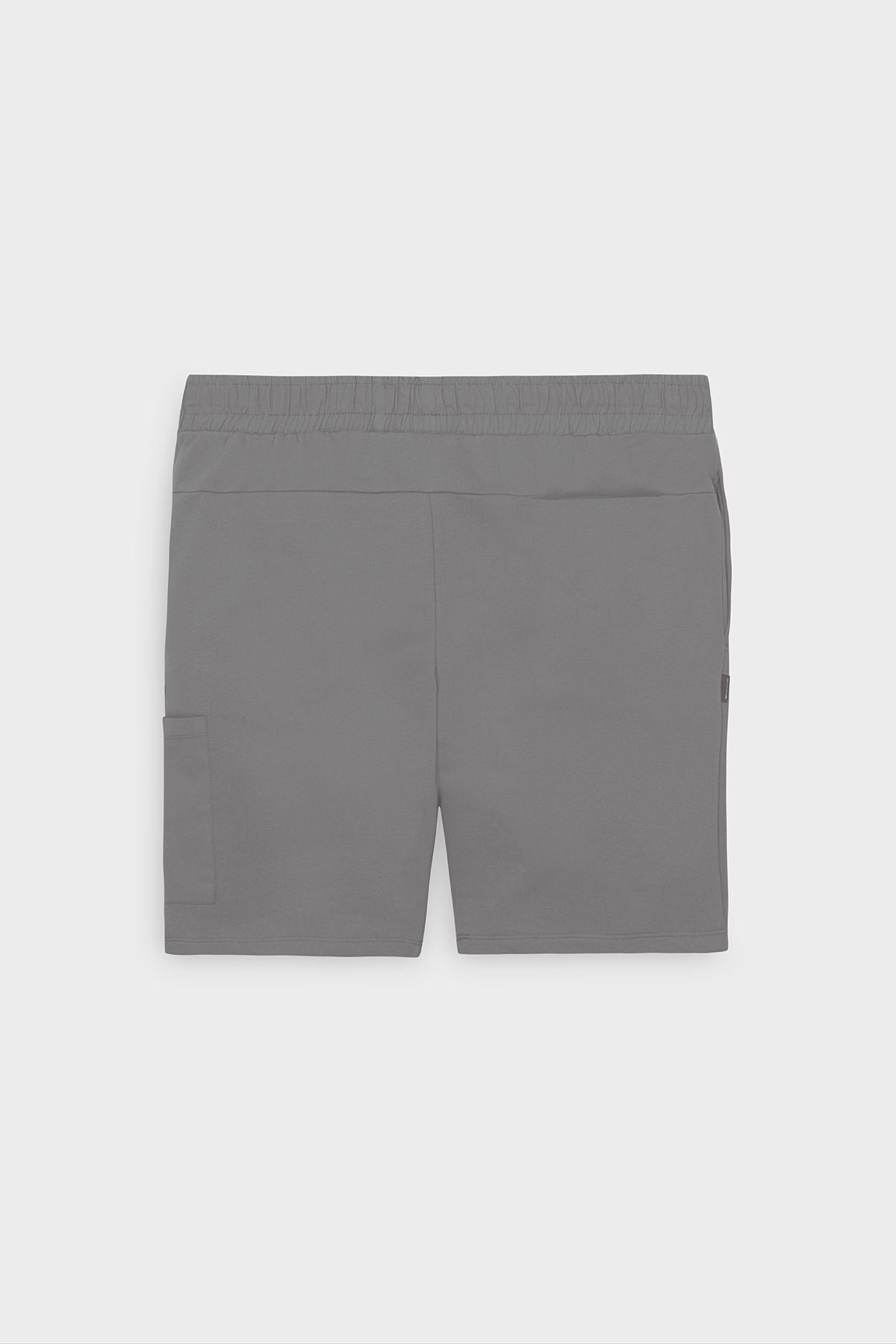 Men's Gray Standard Fit Normal Cutting Cotton Pocket Knitting Shorts