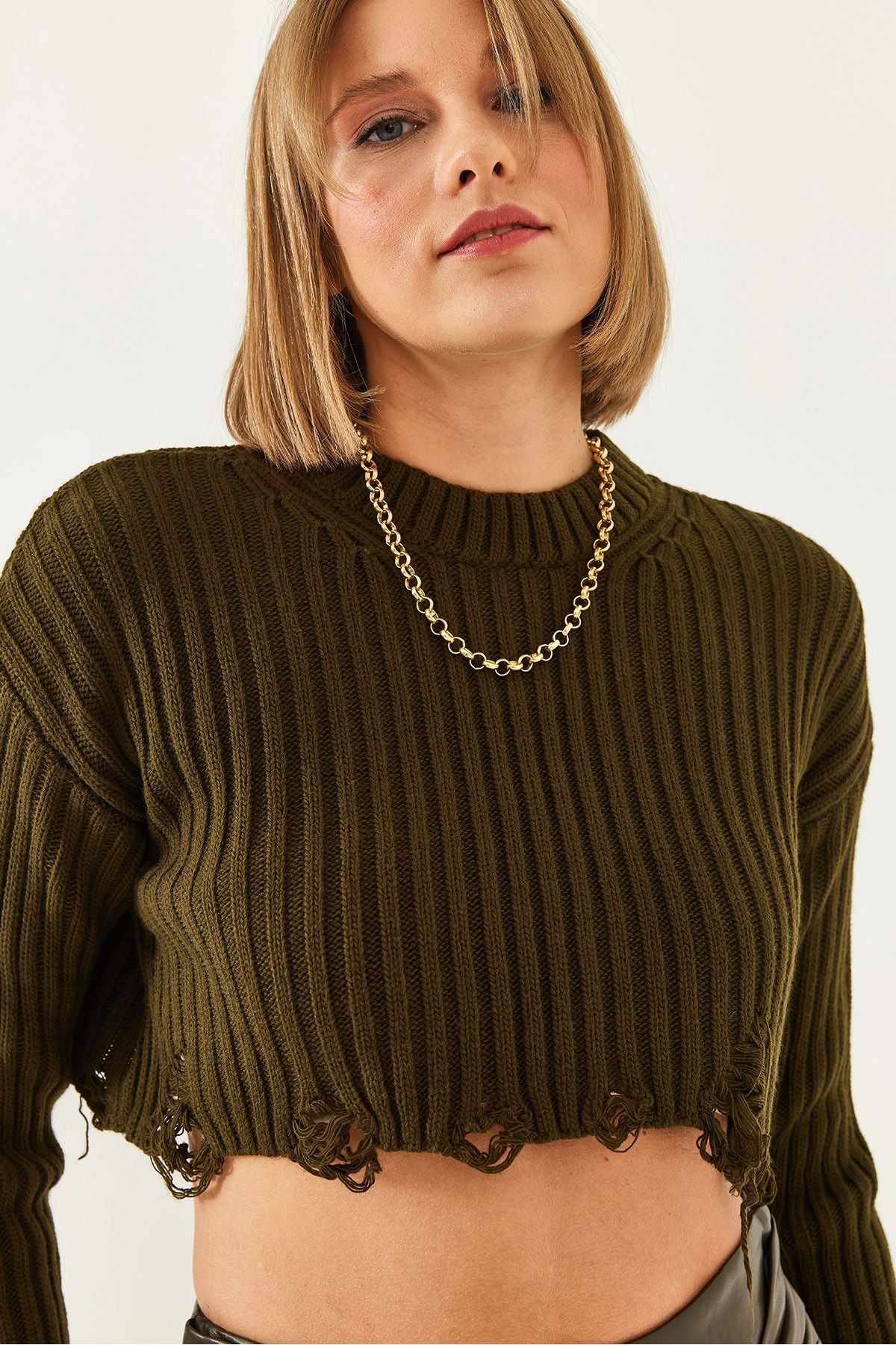 WOMEN'S TENK DETAILED KNIP CROP CASAK 85001006