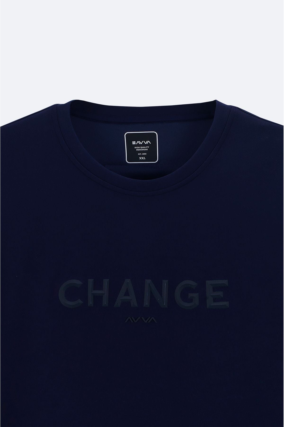 Men's Navy Soft Touch Bicycle Collar Printed T-shirt A41y133333