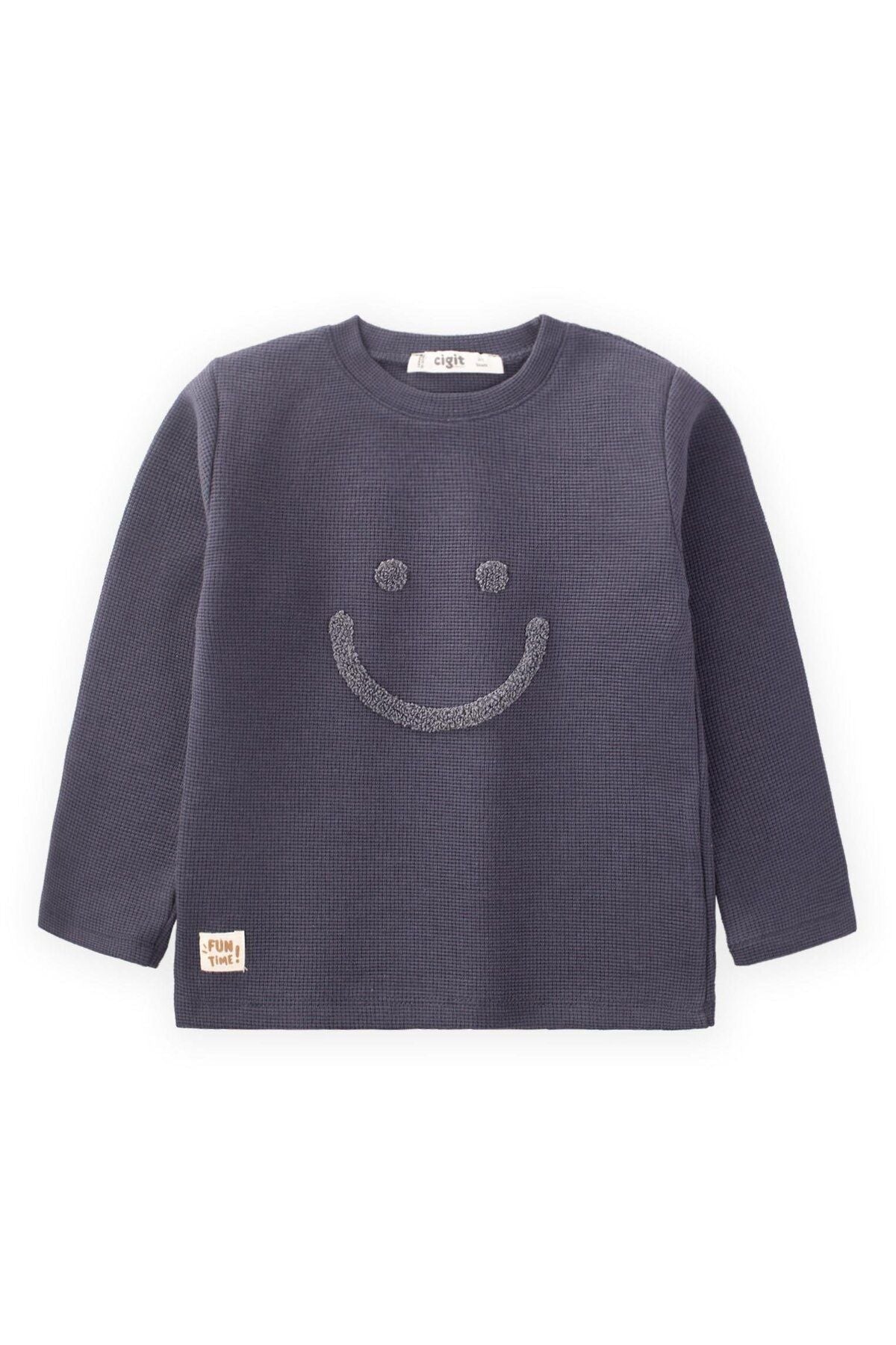 Smile filter embroidery waffle seasonal t-shift 2-10 age smoked