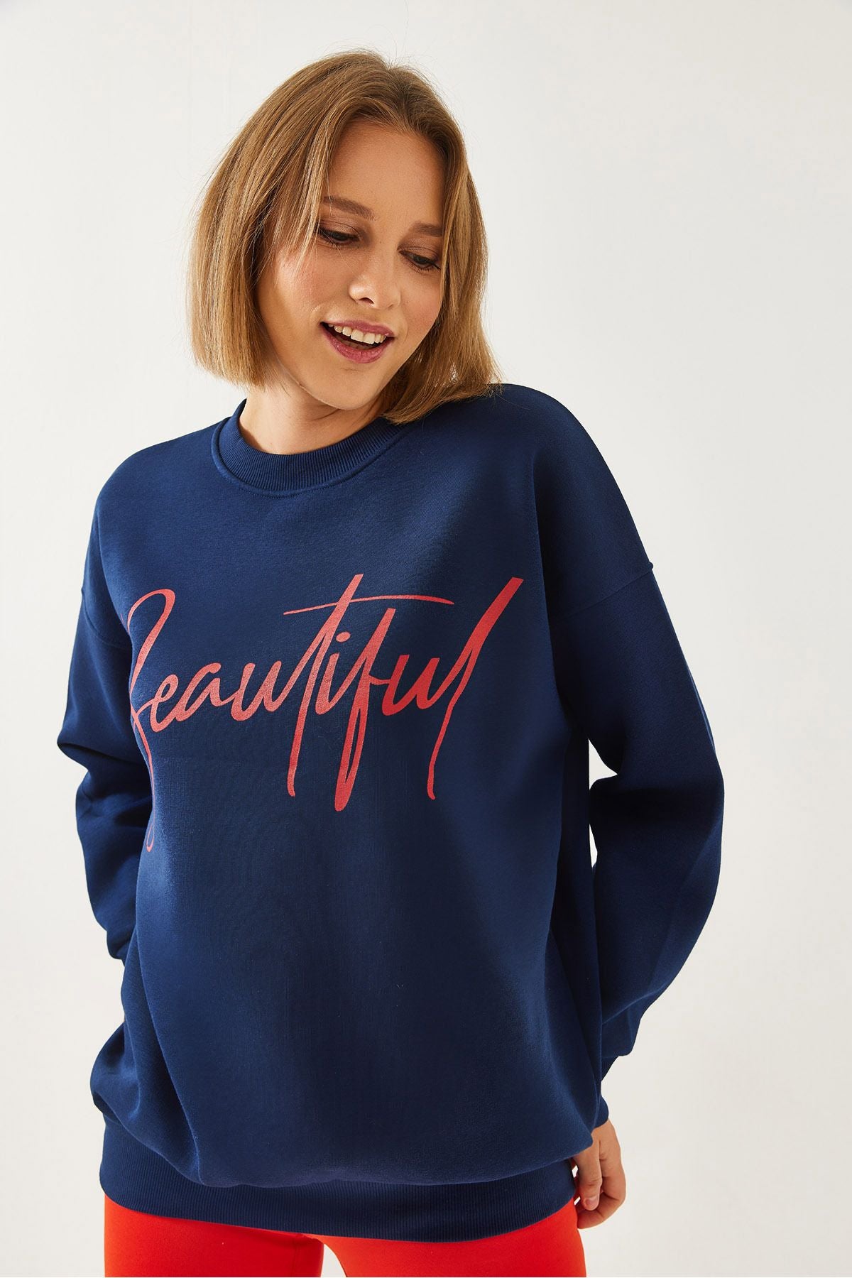 Women Printed Three Yarn Sweatshirt 85001046