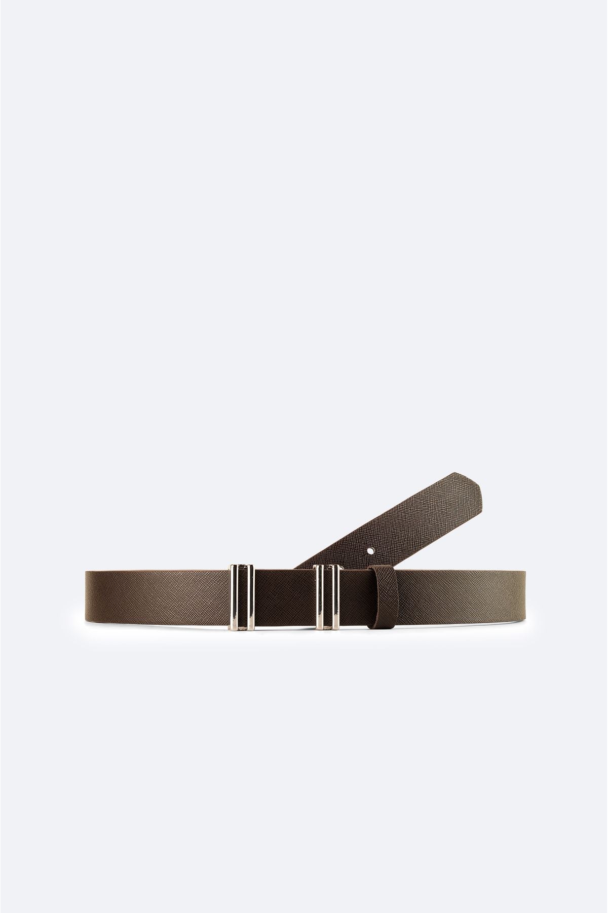 Men's Brown 100 %Leather textured belt A42y9304