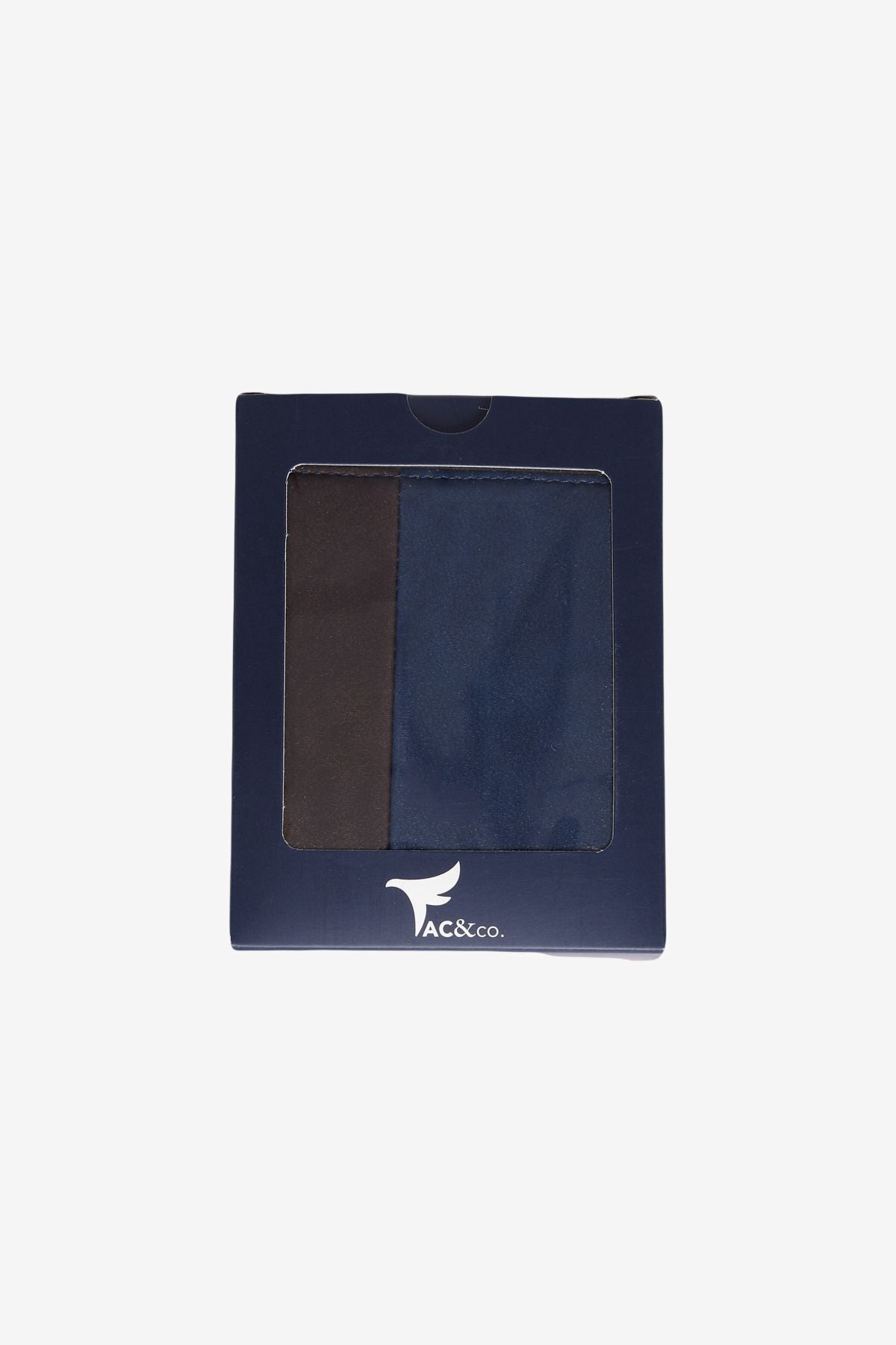 Men's White-Navy Blue-Brown Special Gift Boxed Slim Fit Cotton Shirt-Wallet Set