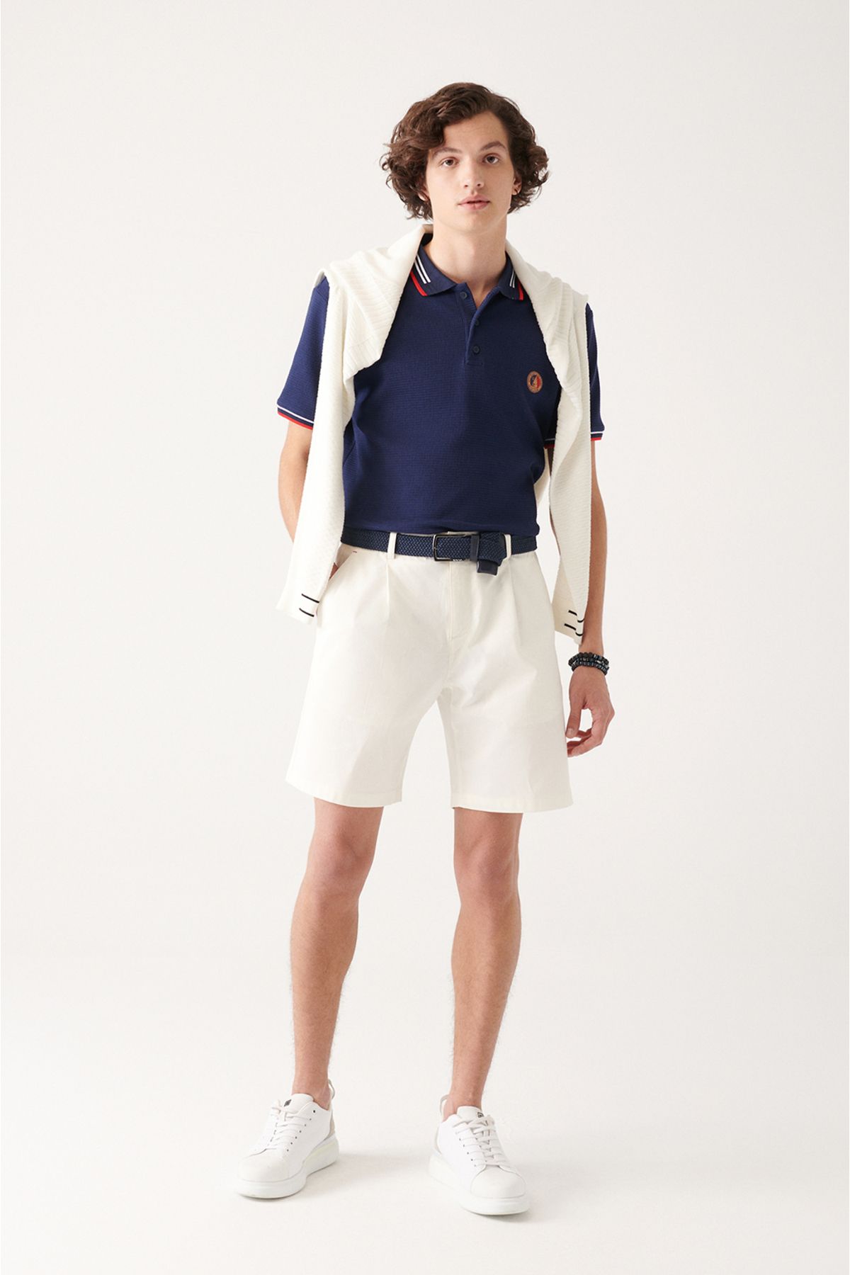 Erkek Lacivert %100 Pamuk Marine Baskılı Polo Yaka T-shirt A31y1035