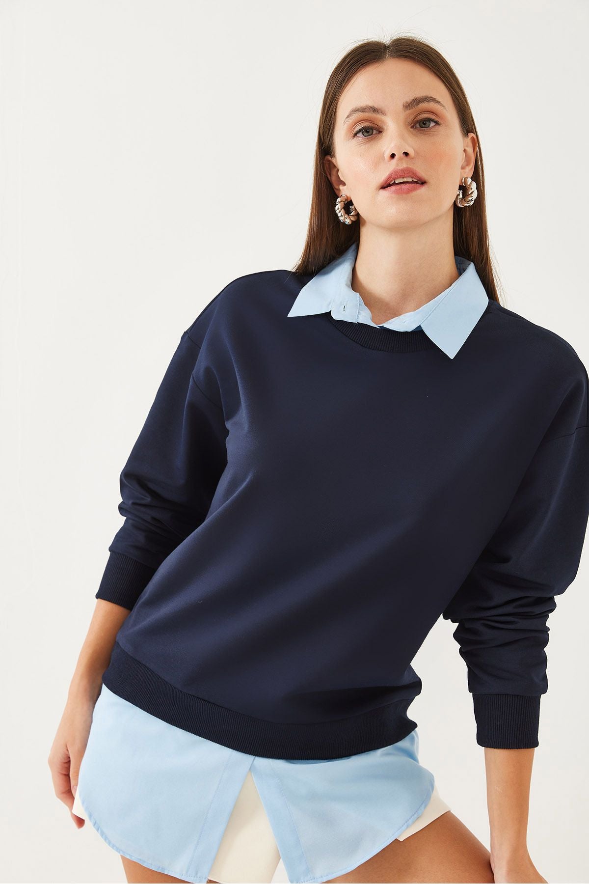 Women's Shirt Detail Sweatshirt 60351021
