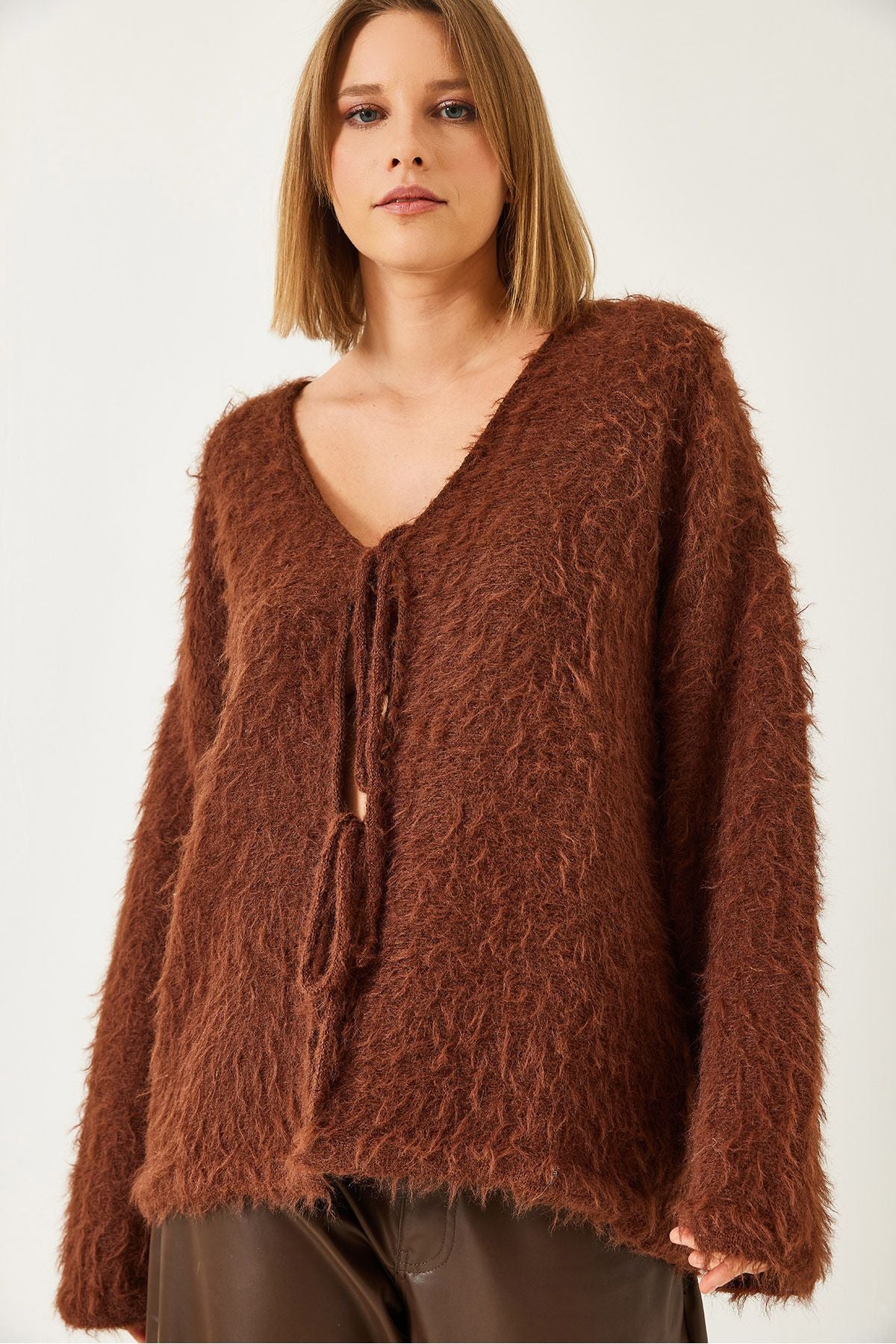 Female Furry Connected Cardigan 241116 60261223