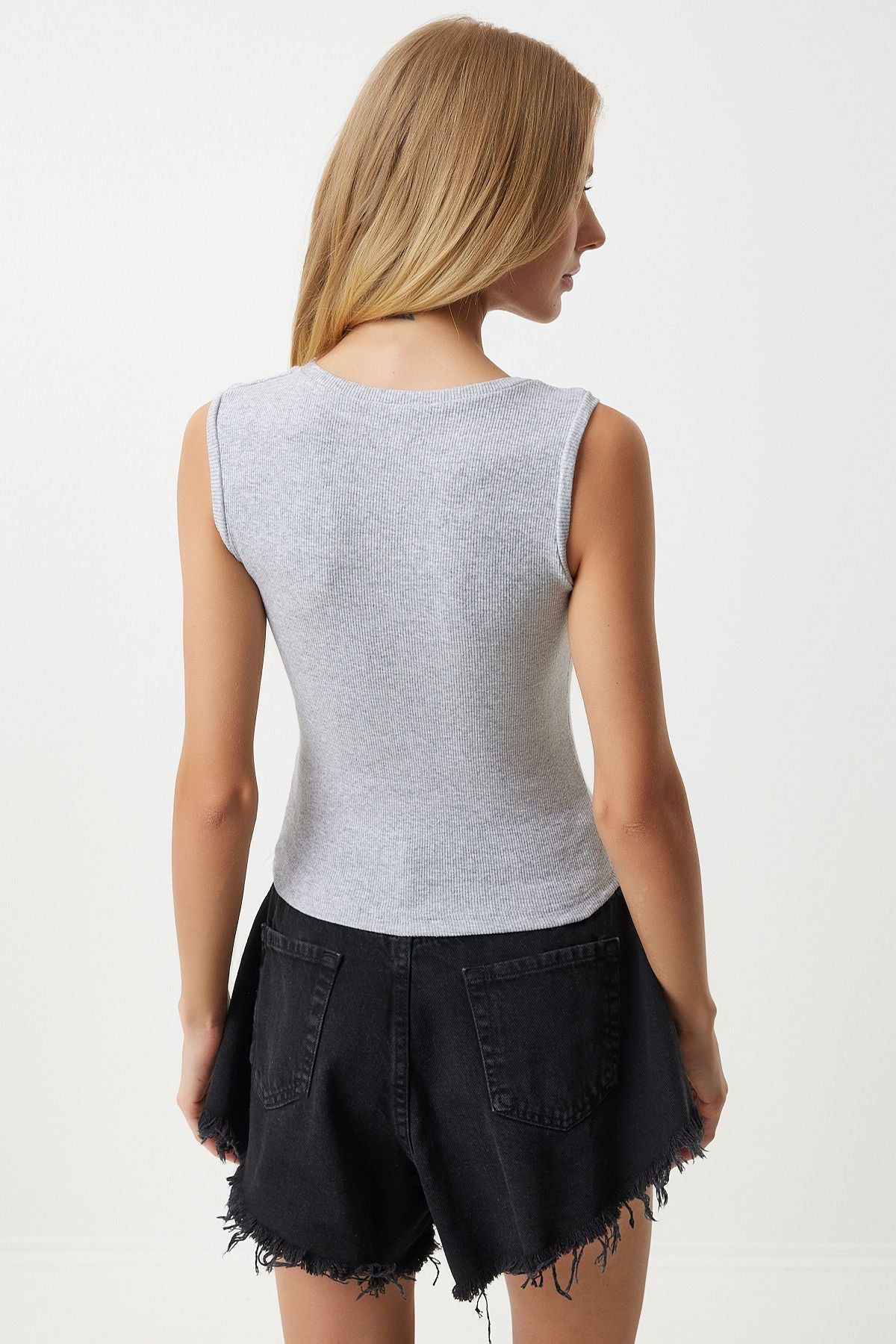 Female Gray Bicycle collar Cotton Knitting Blouse GT00020