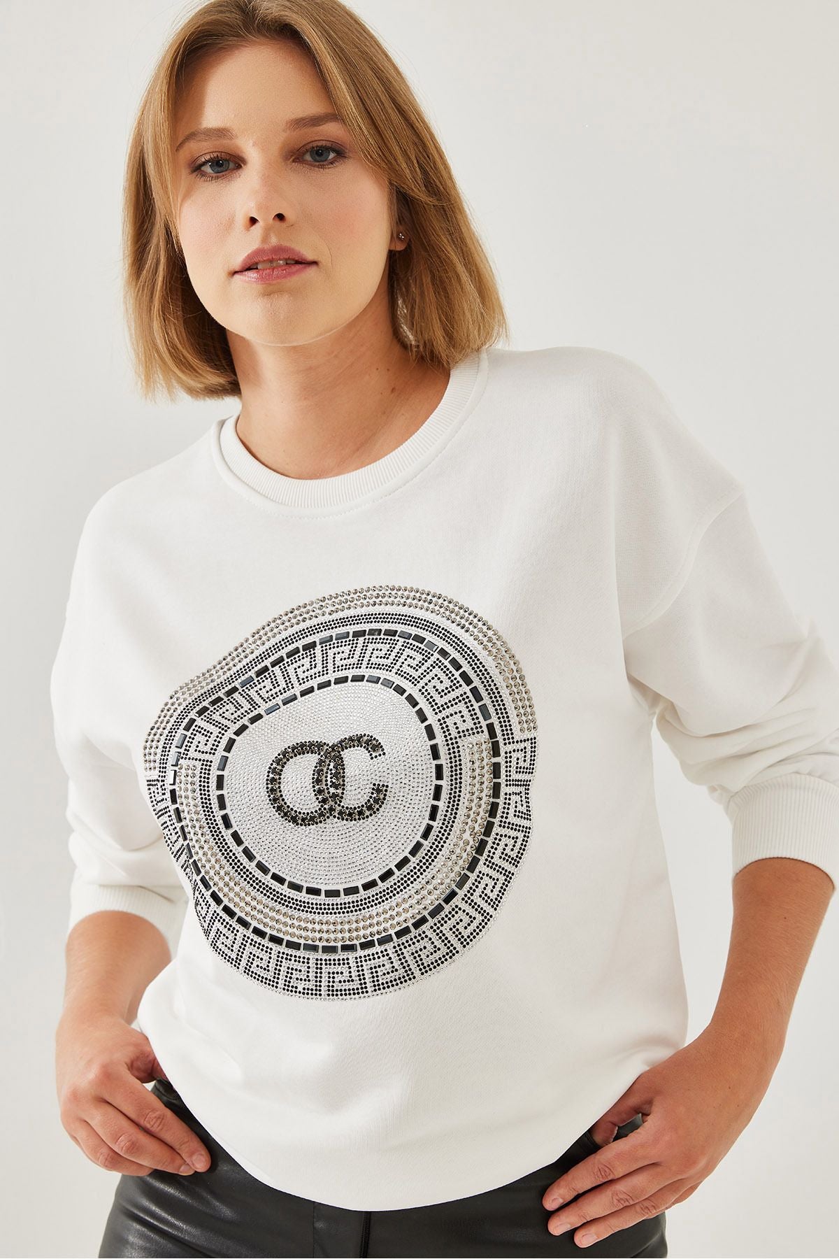 Women's Stone Embroidered Sweatshirt 1562 60251965