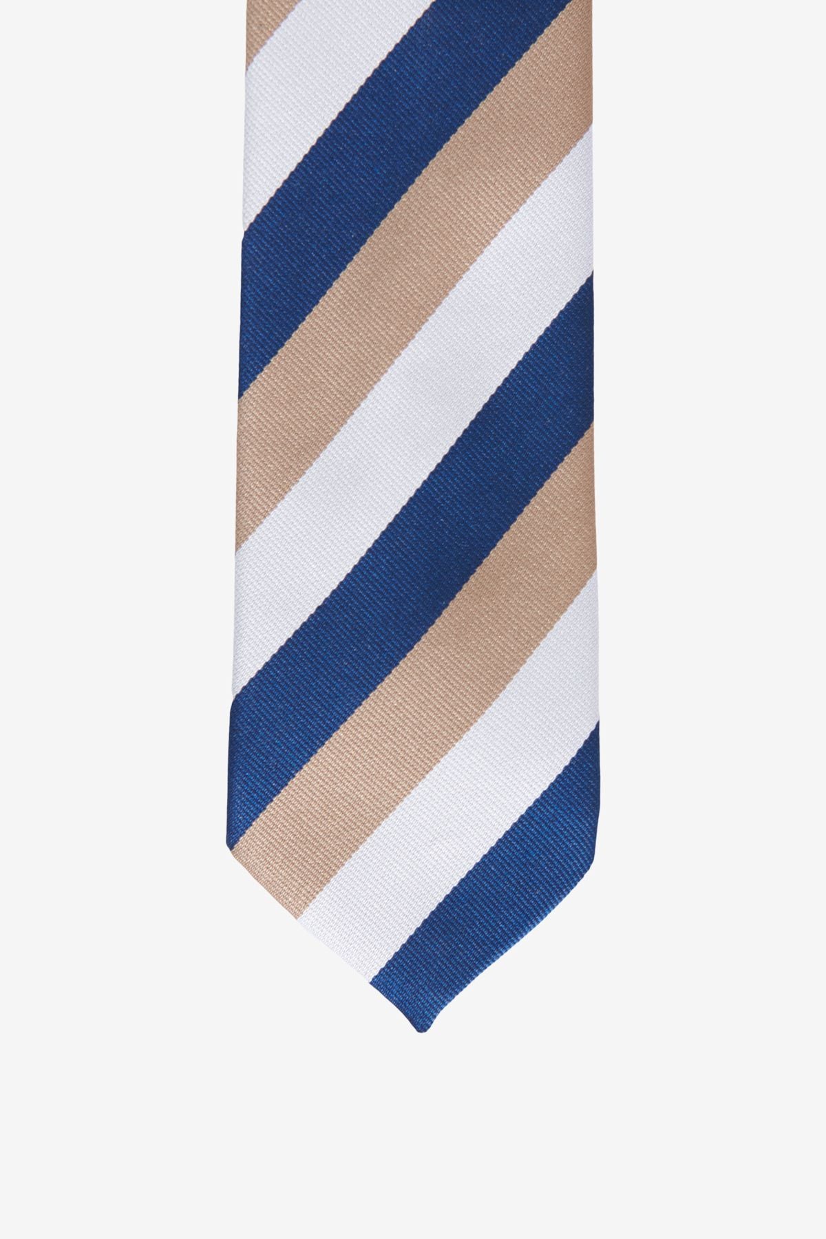 Men's navy blue-brown patterned tie