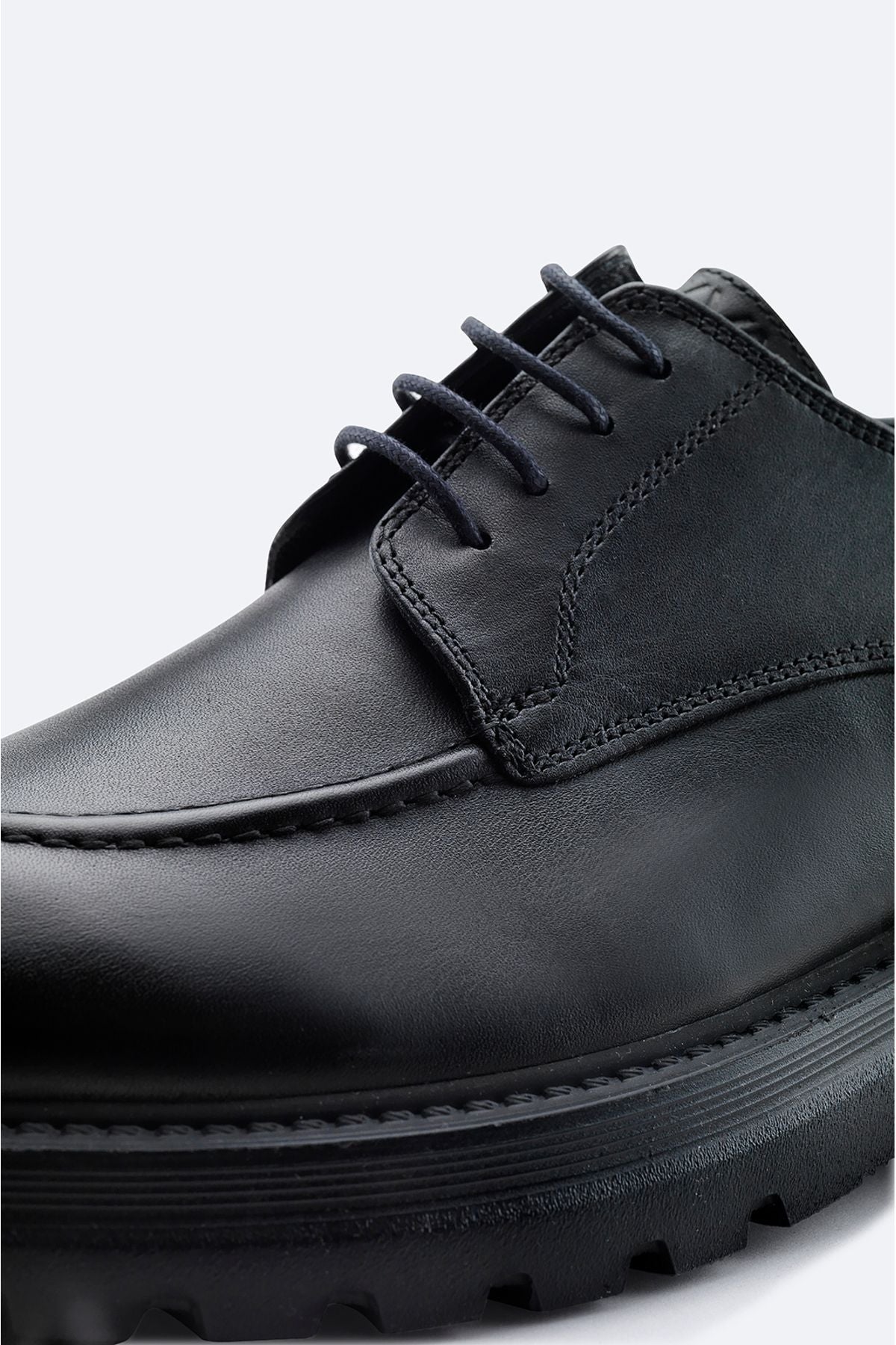 Men's black 100 %leather nose stitched laced classic shoes A32Y8014