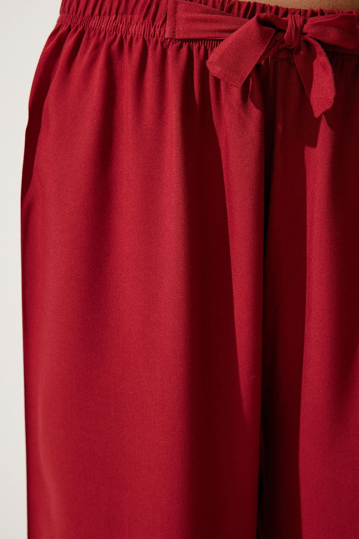 Female Bordeaux Summer Viscose Palazzo Pants EN00610