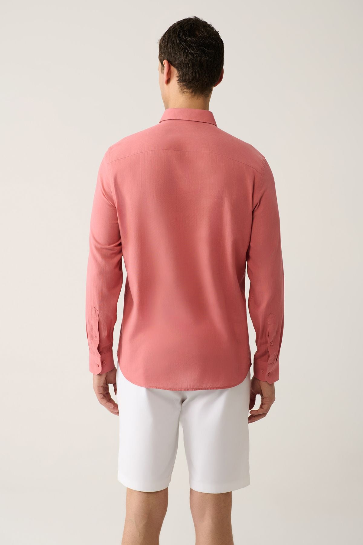Men's Rose Drunk 100 %Cotton Futter Soft Key buttoned Neck Shirt E002206