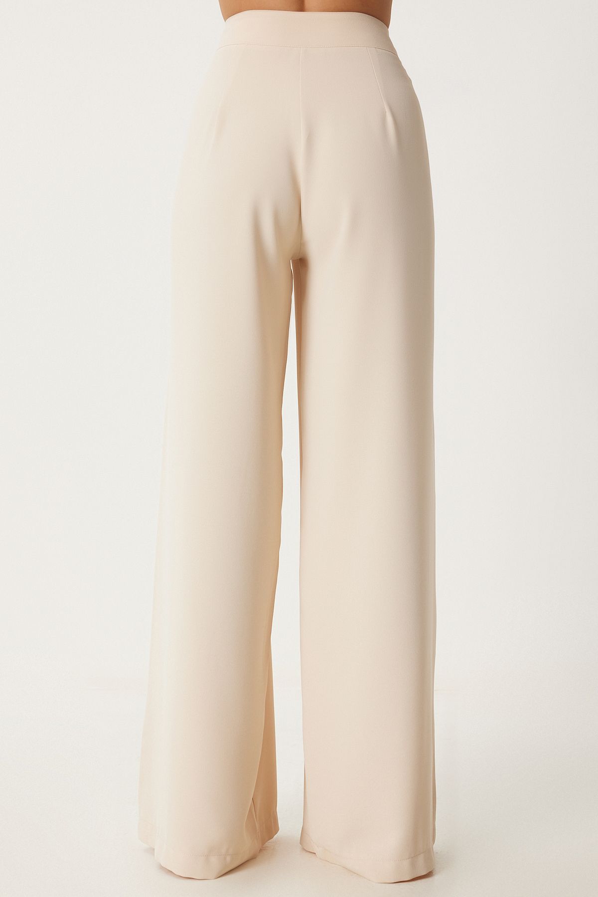 Women's Cream Pocket Palazzo Pants UL00052