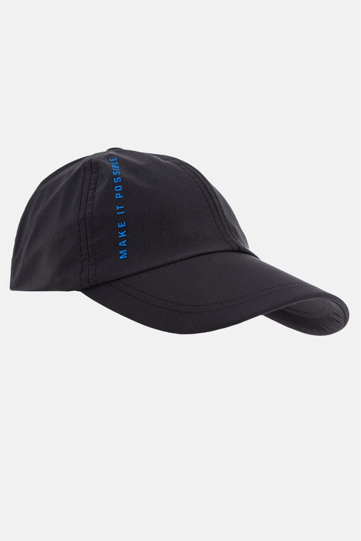 Men's Navy blue slogan printed sports hat a31y9200