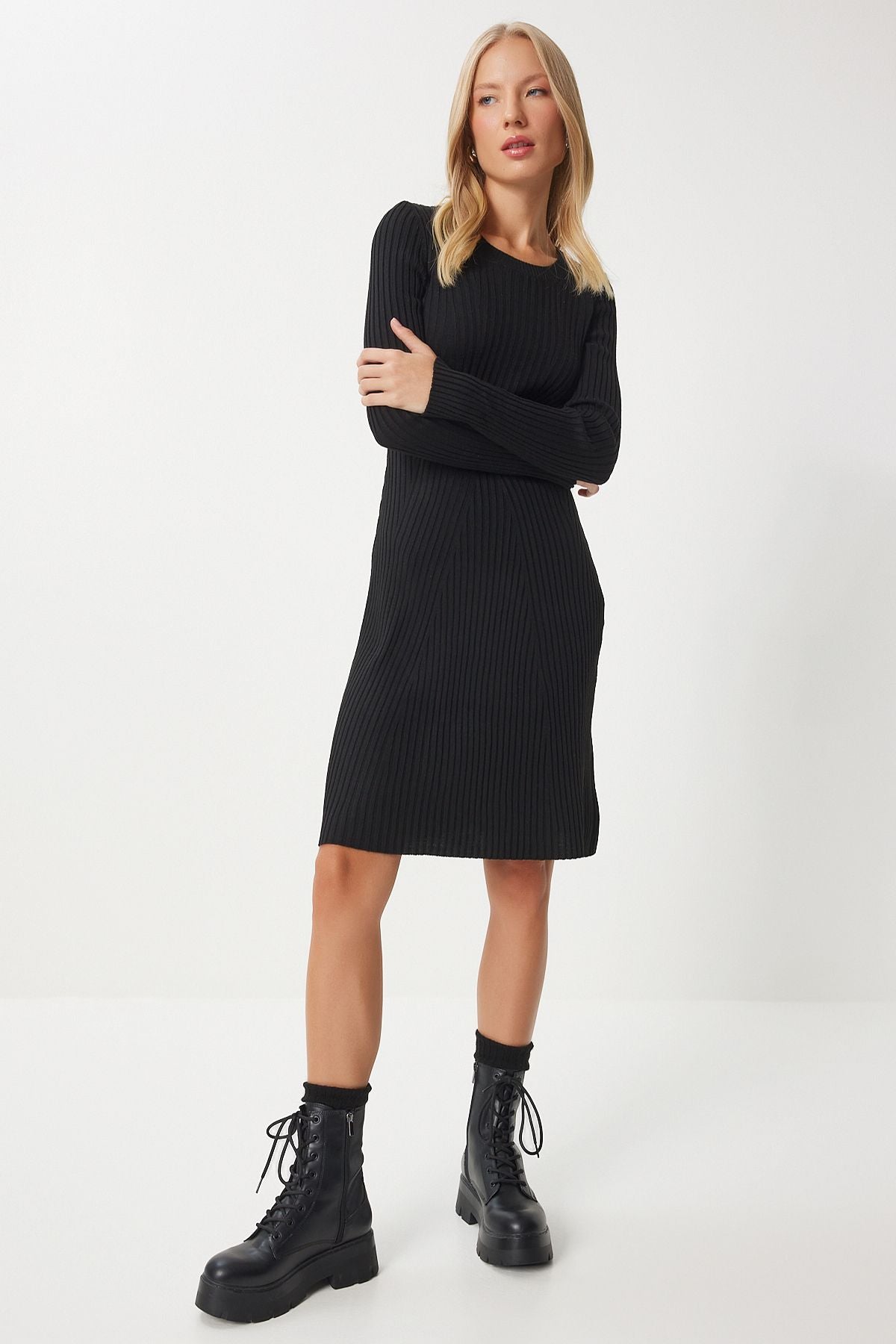 Female Black Bicycle Collar Celiko Dress MX00172