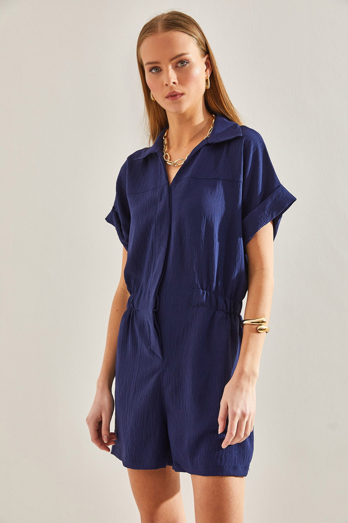 Women's Basic Elastic Waist Jumpsuit 60111013