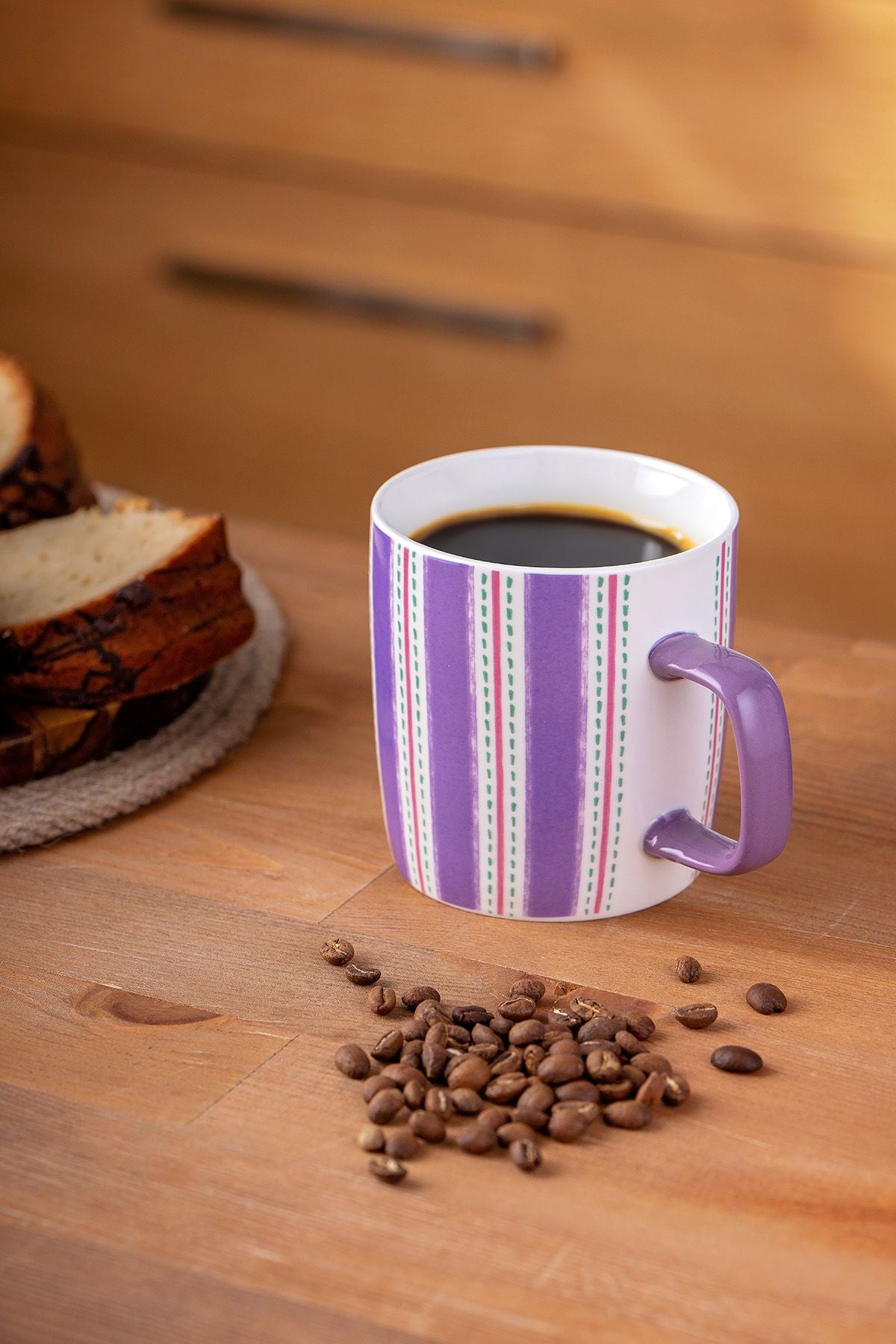 Striped New Bone Cup 350 ml Purple