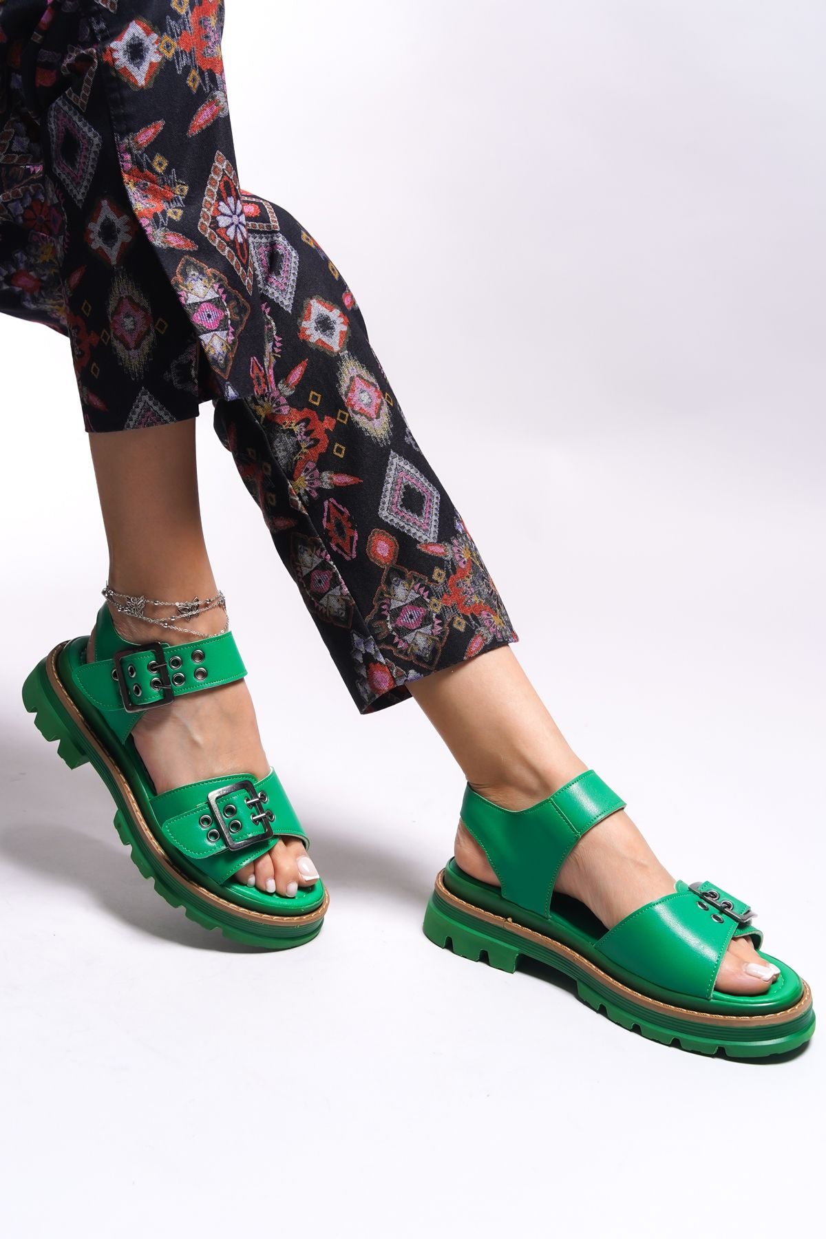 Sanlond Women Sandals 0012740 Green