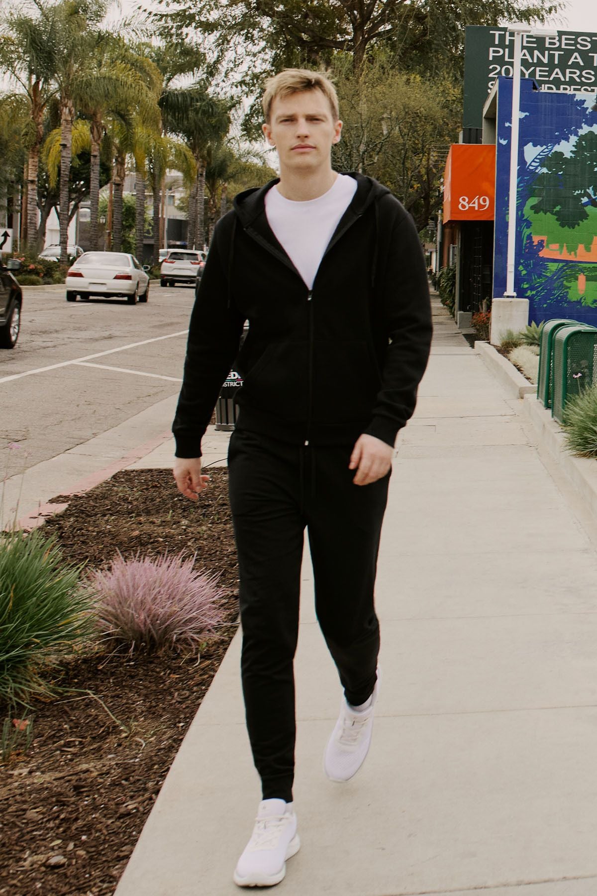 Men's Black Standard Fit Normal Normal Cutting 2 IPPE CLASS COTTON JOGGER SERVICE SIZE