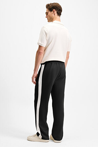 ARAUJO Men's Relaxed Fit Black Sweatpants with Elastic Waist